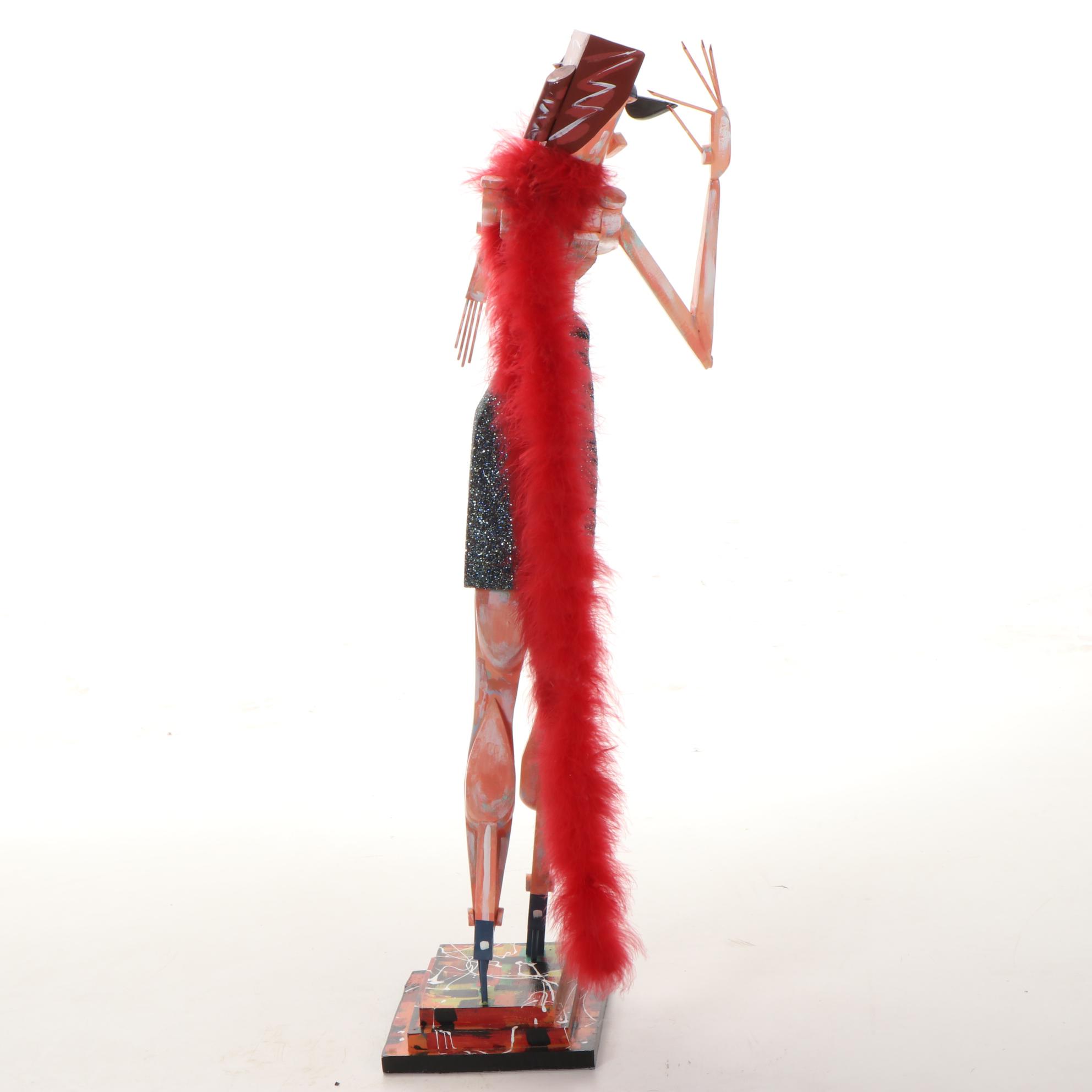 Joe Derr Mixed Media Sculpture of Fashionista