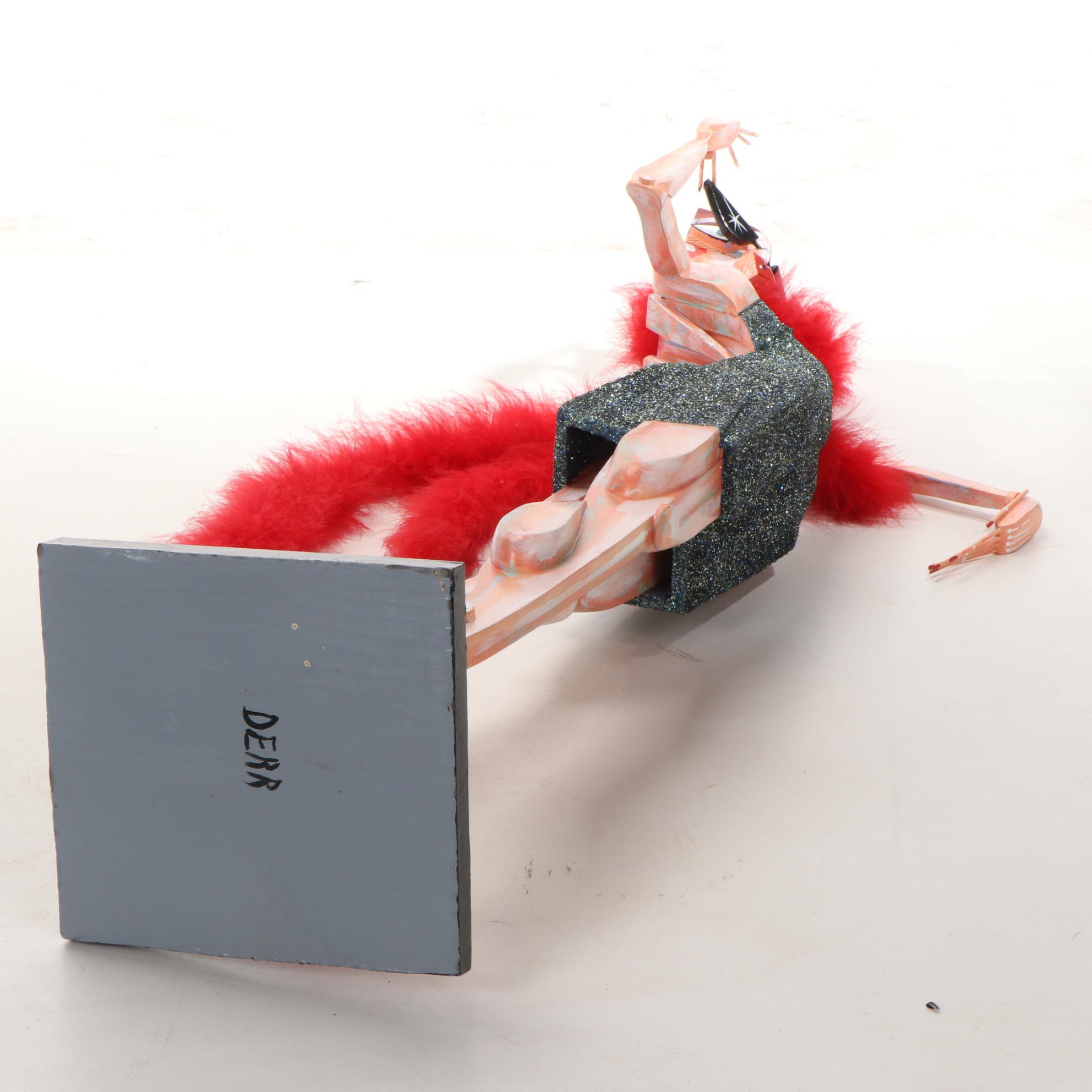 Joe Derr Mixed Media Sculpture of Fashionista