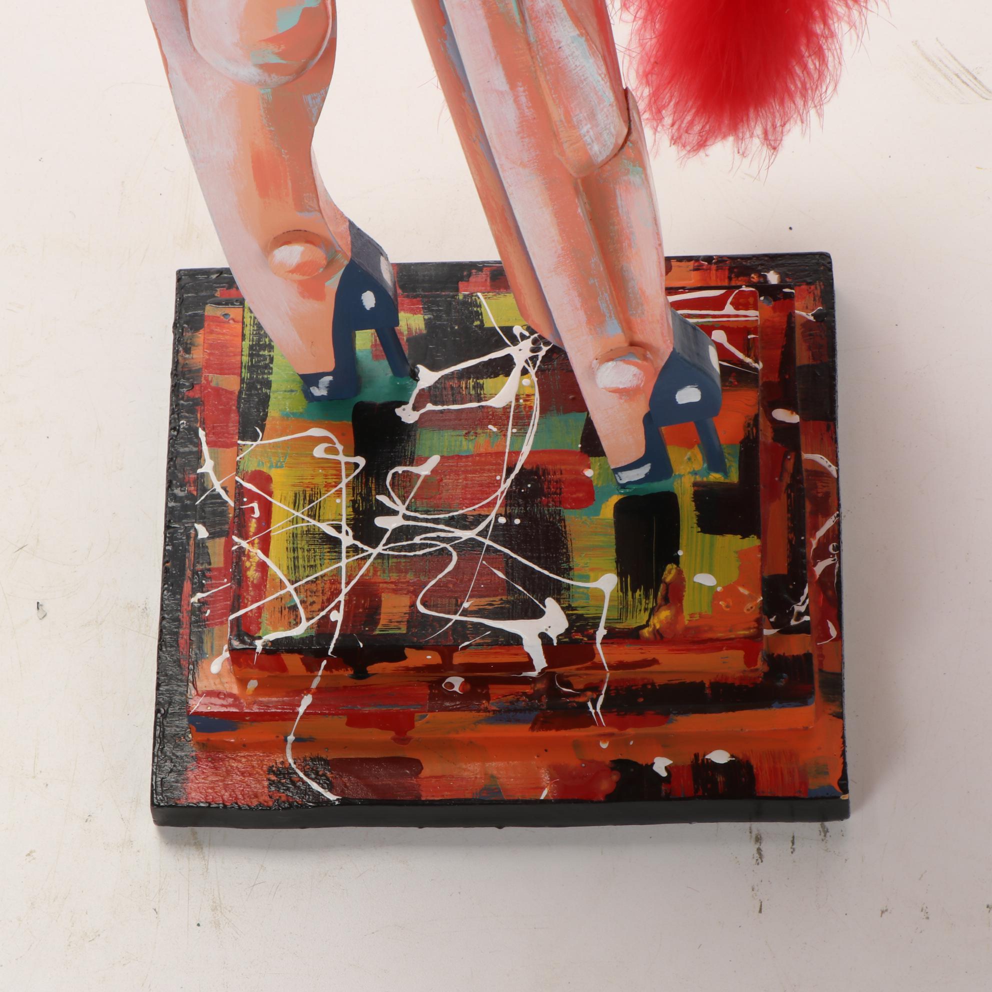 Joe Derr Mixed Media Sculpture of Fashionista