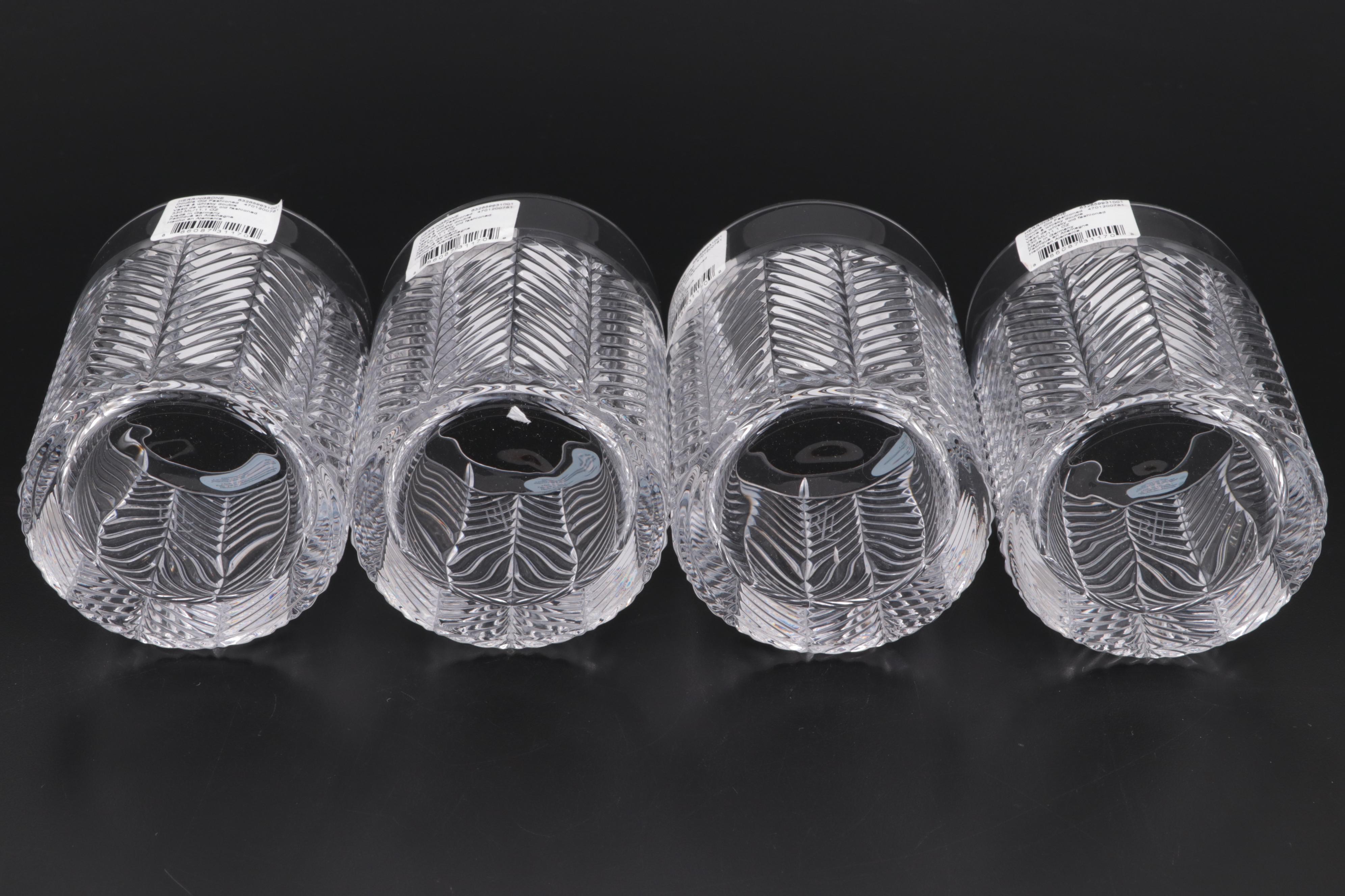 Ralph Lauren "Herringbone" Crystal Double Old Fashioned Glasses