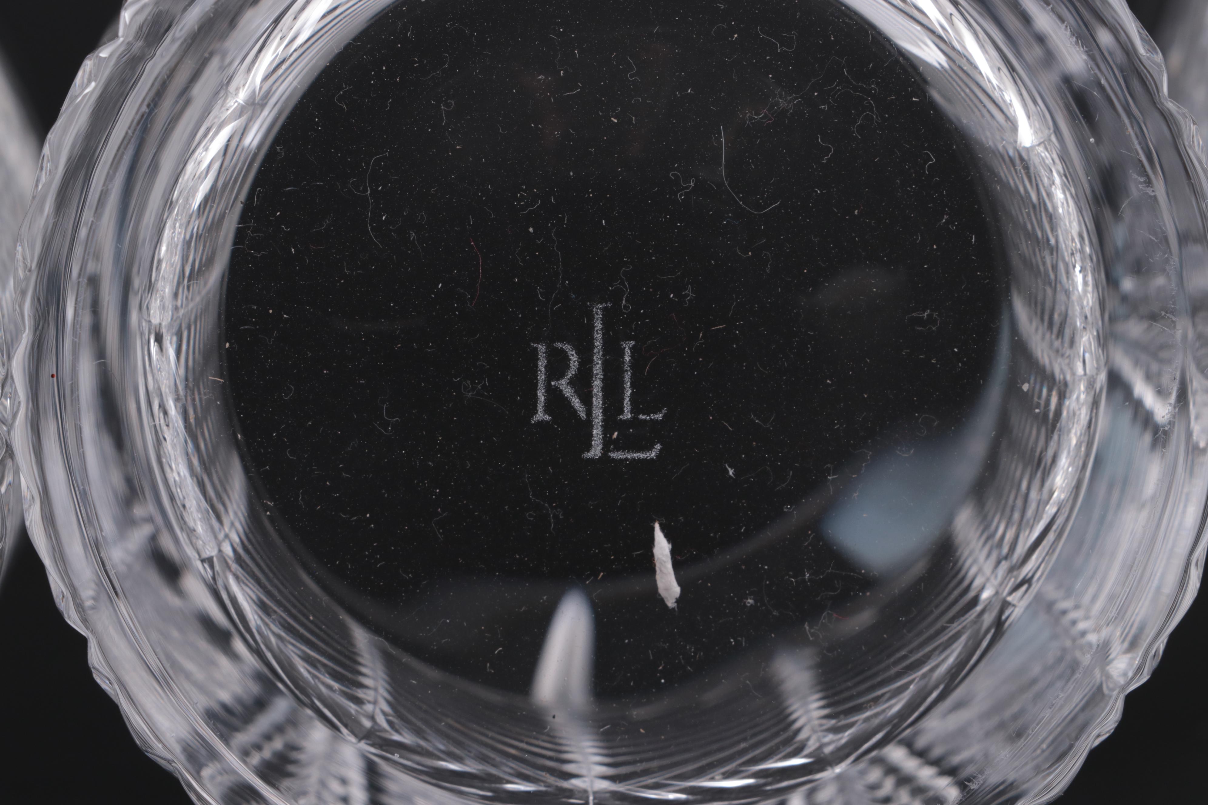 Ralph Lauren "Herringbone" Crystal Double Old Fashioned Glasses