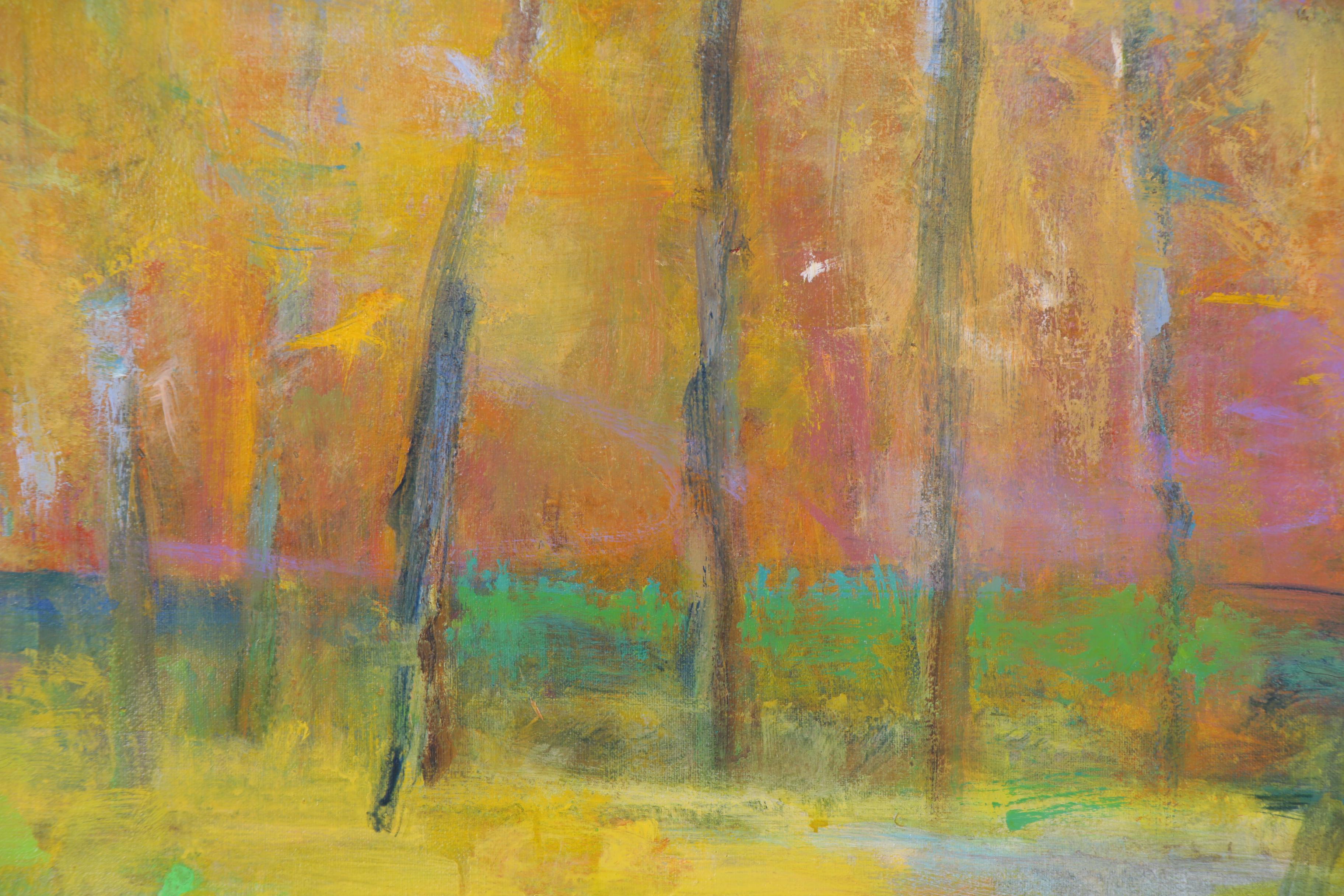 Mark Whitmarsh Landscape Acrylic Painting "Colorful Treeline," 2018