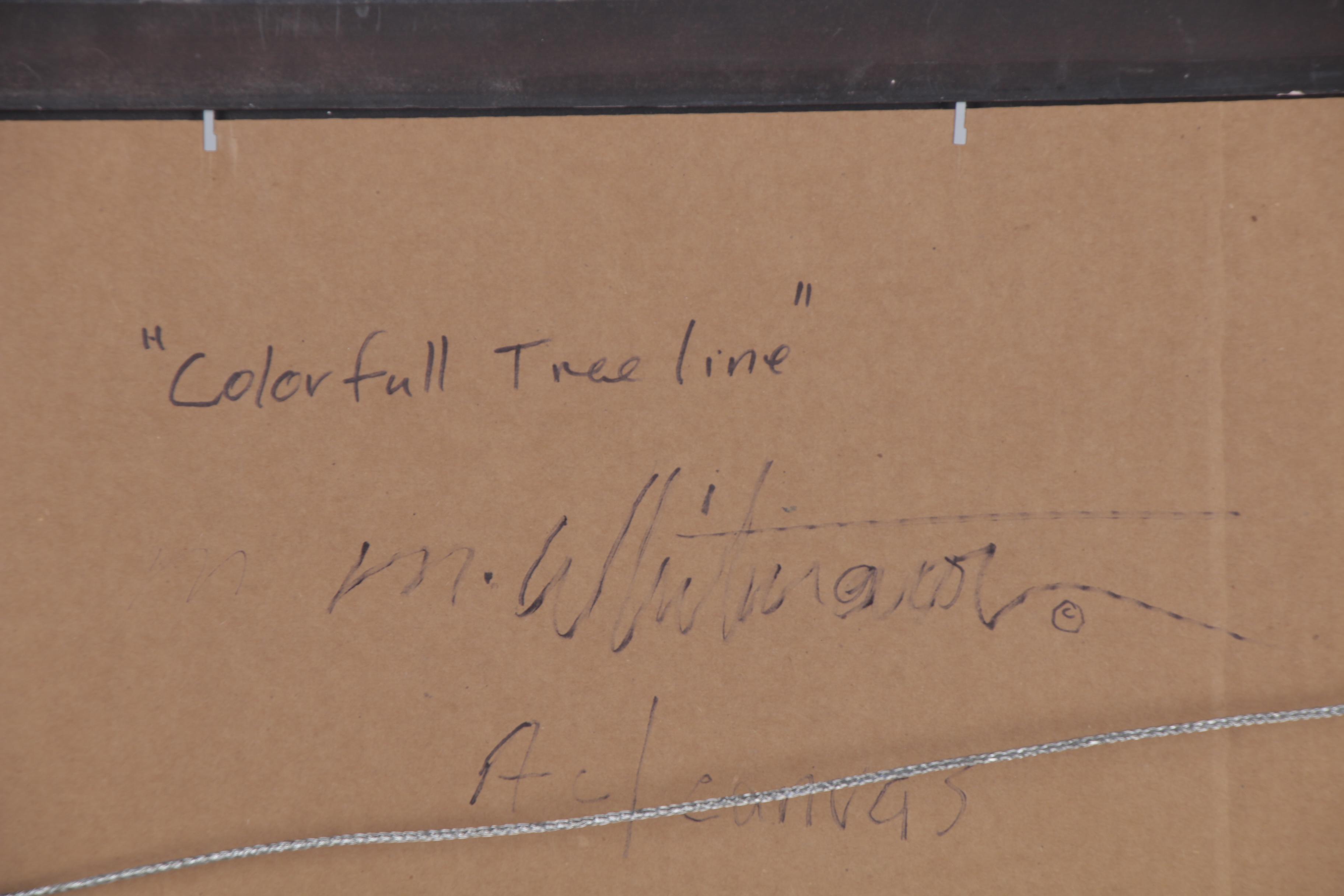 Mark Whitmarsh Landscape Acrylic Painting "Colorful Treeline," 2018