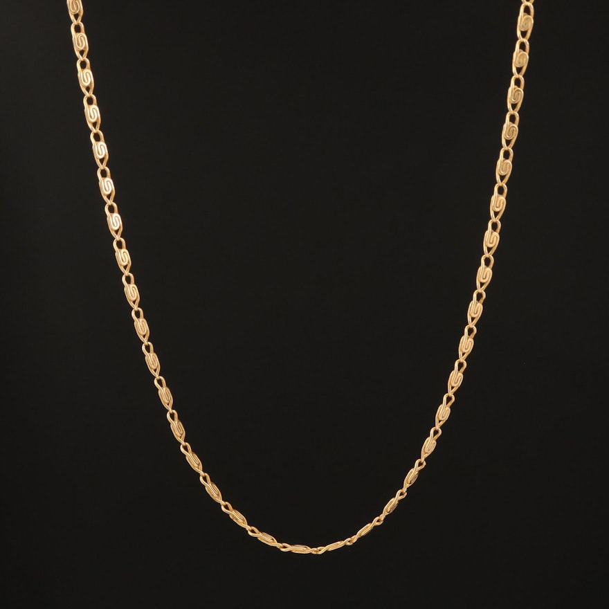 14K Snail Chain Necklace