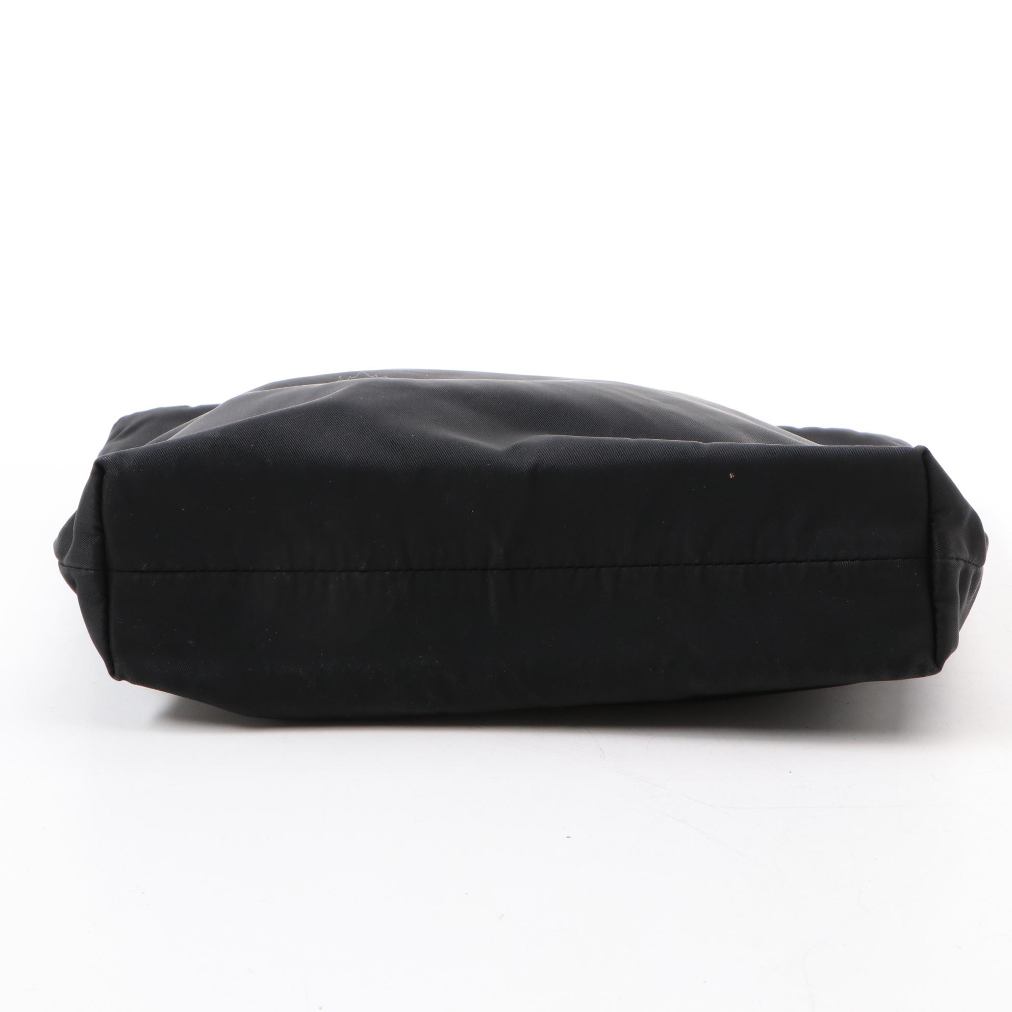 Prada Tessuto Vela Mini Tote in Black Nylon and Patent Leather