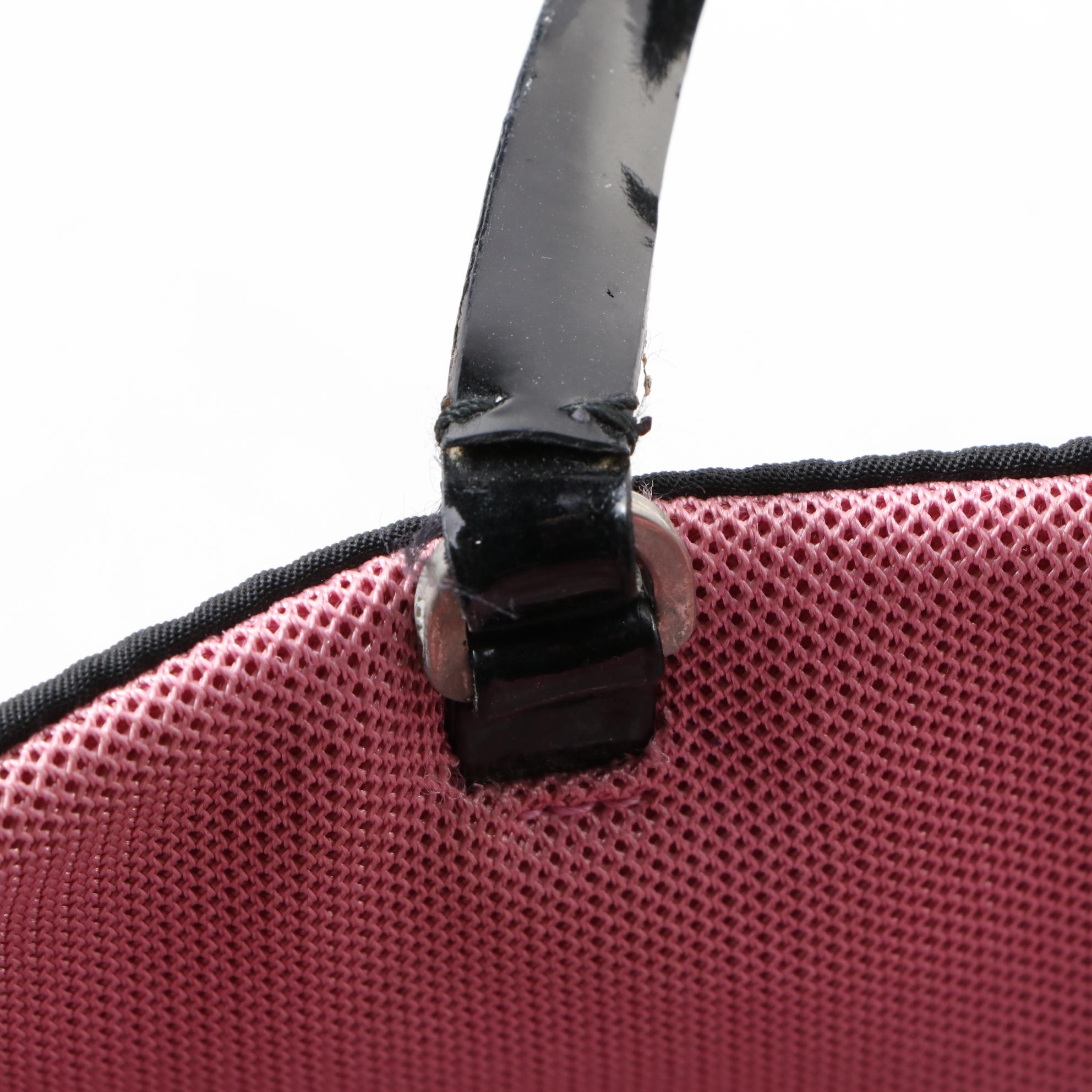 Prada Tessuto Vela Mini Tote in Black Nylon and Patent Leather