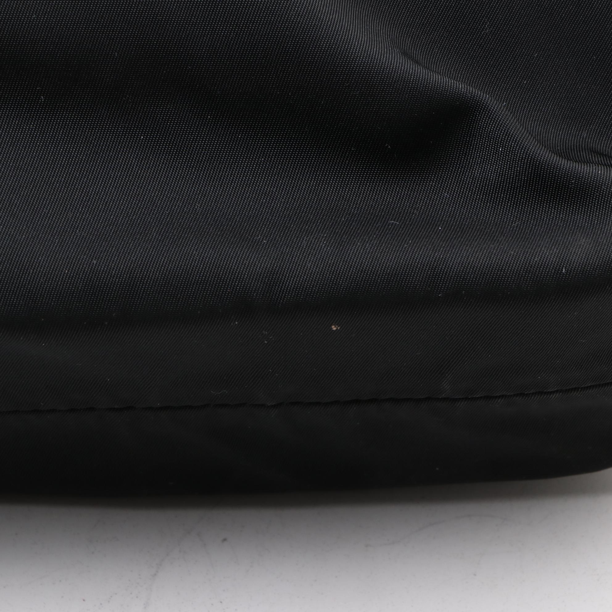 Prada Tessuto Vela Mini Tote in Black Nylon and Patent Leather