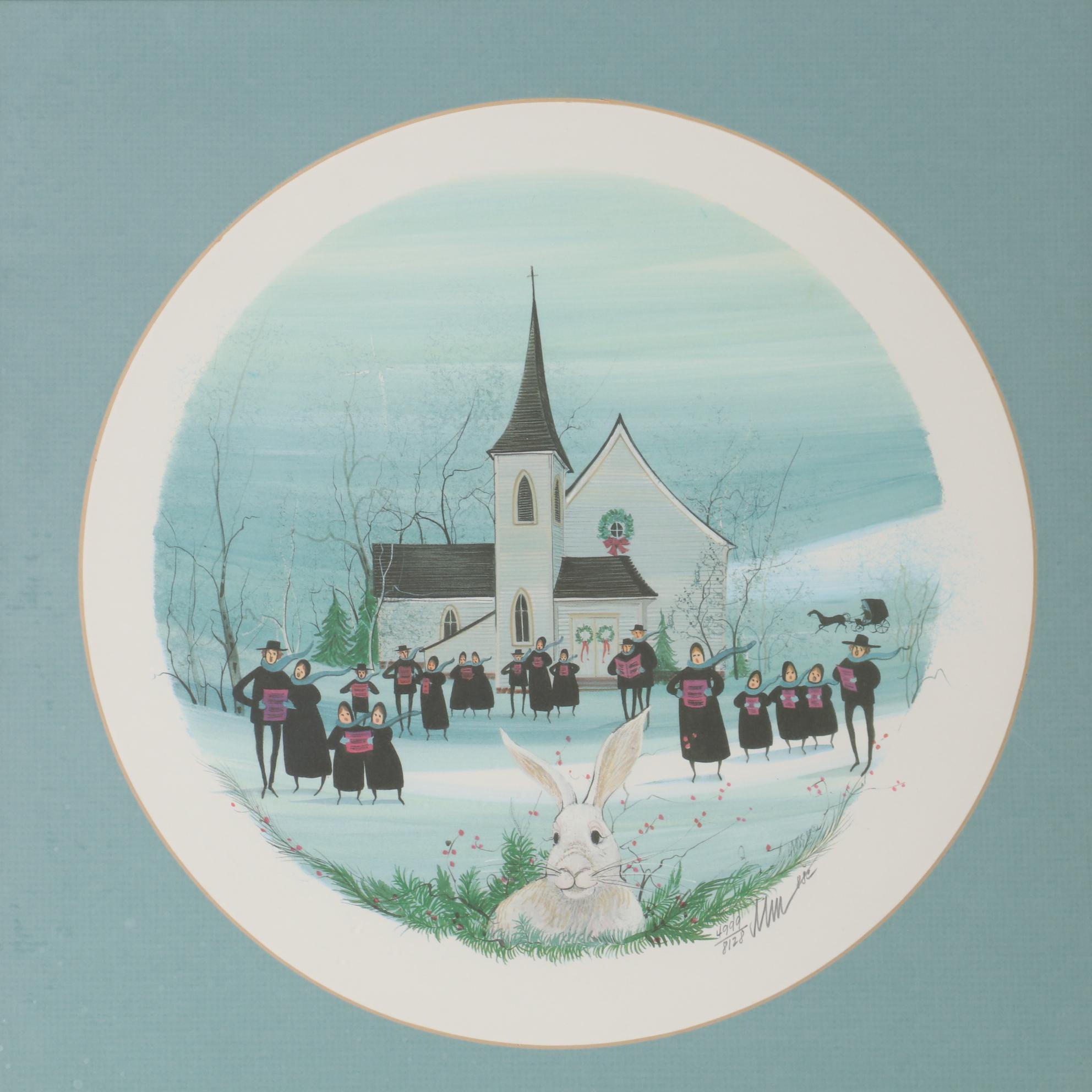 P. Buckley Moss Offset Lithographs of Winter Scenes, 1986 and 1988