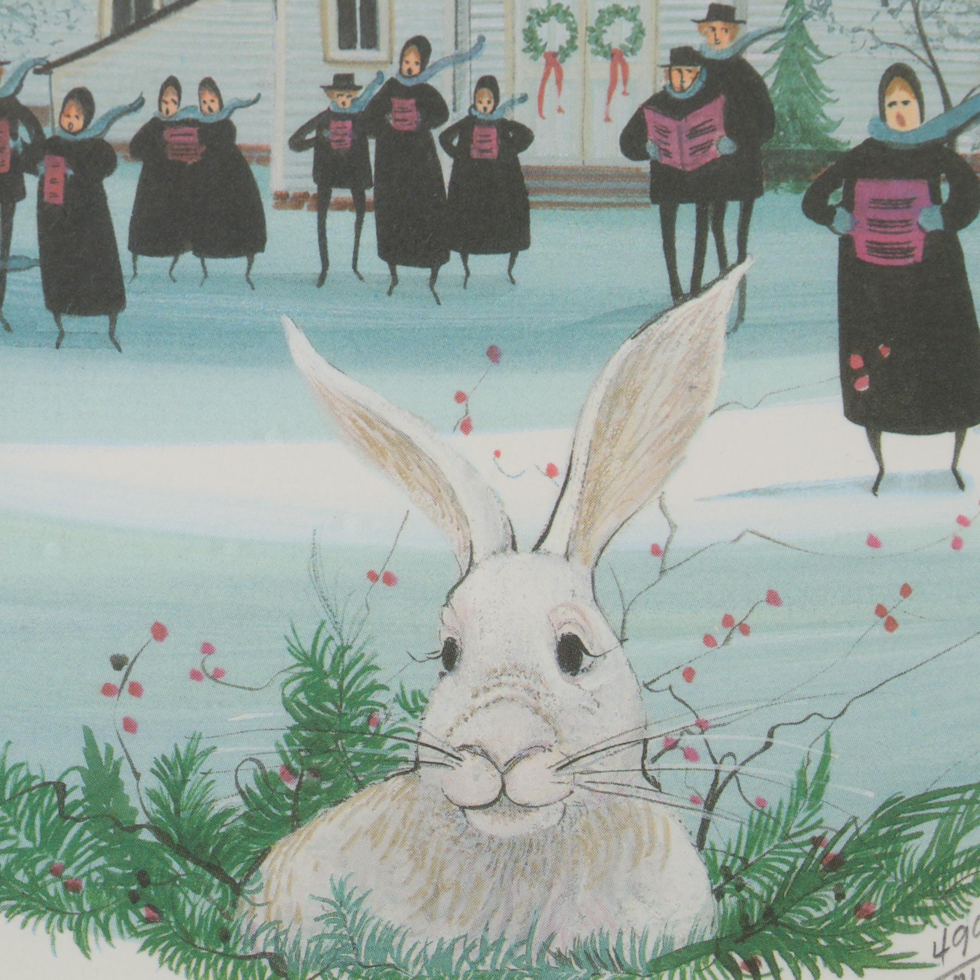 P. Buckley Moss Offset Lithographs of Winter Scenes, 1986 and 1988