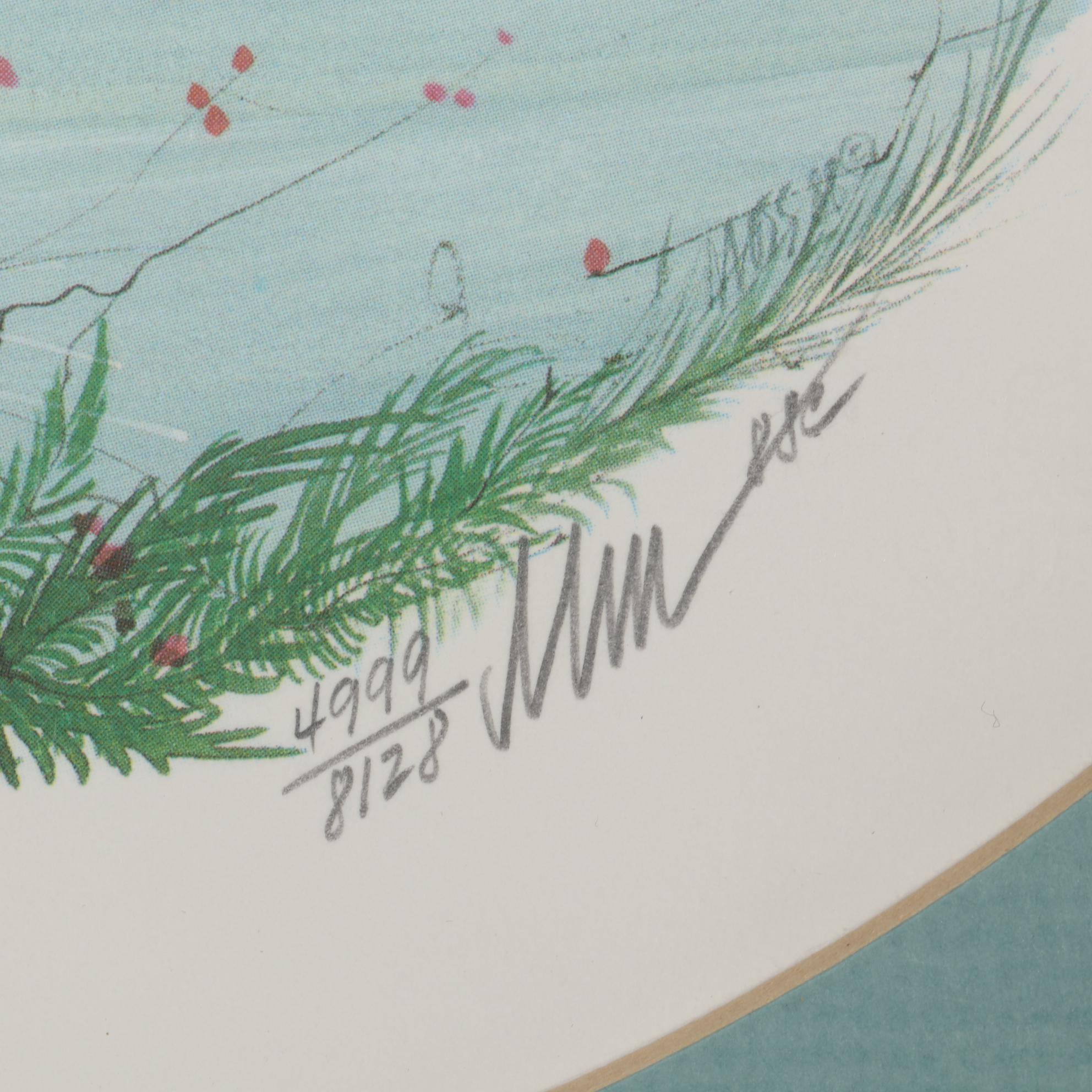 P. Buckley Moss Offset Lithographs of Winter Scenes, 1986 and 1988