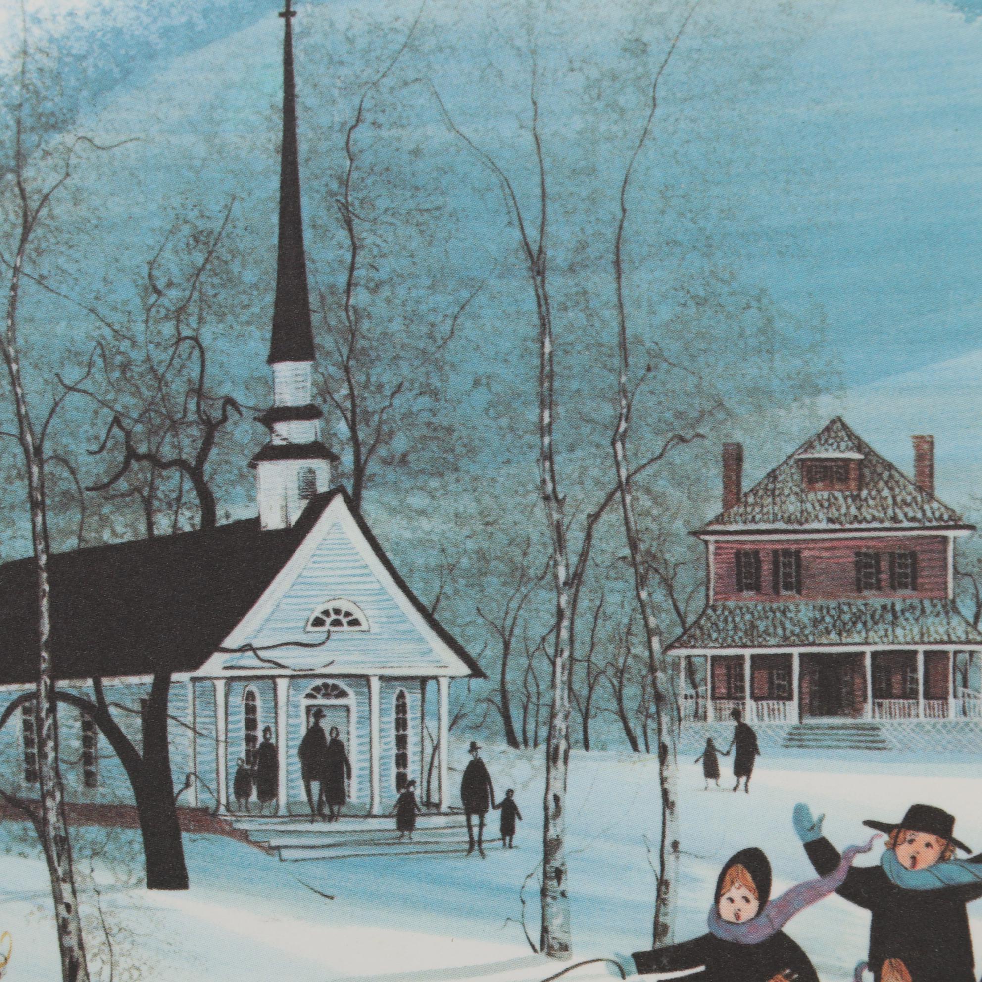 P. Buckley Moss Offset Lithographs of Winter Scenes, 1986 and 1988