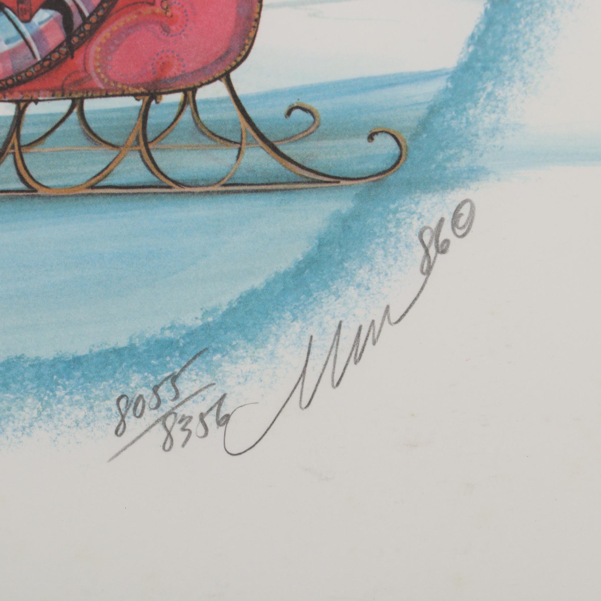 P. Buckley Moss Offset Lithographs of Winter Scenes, 1986 and 1988