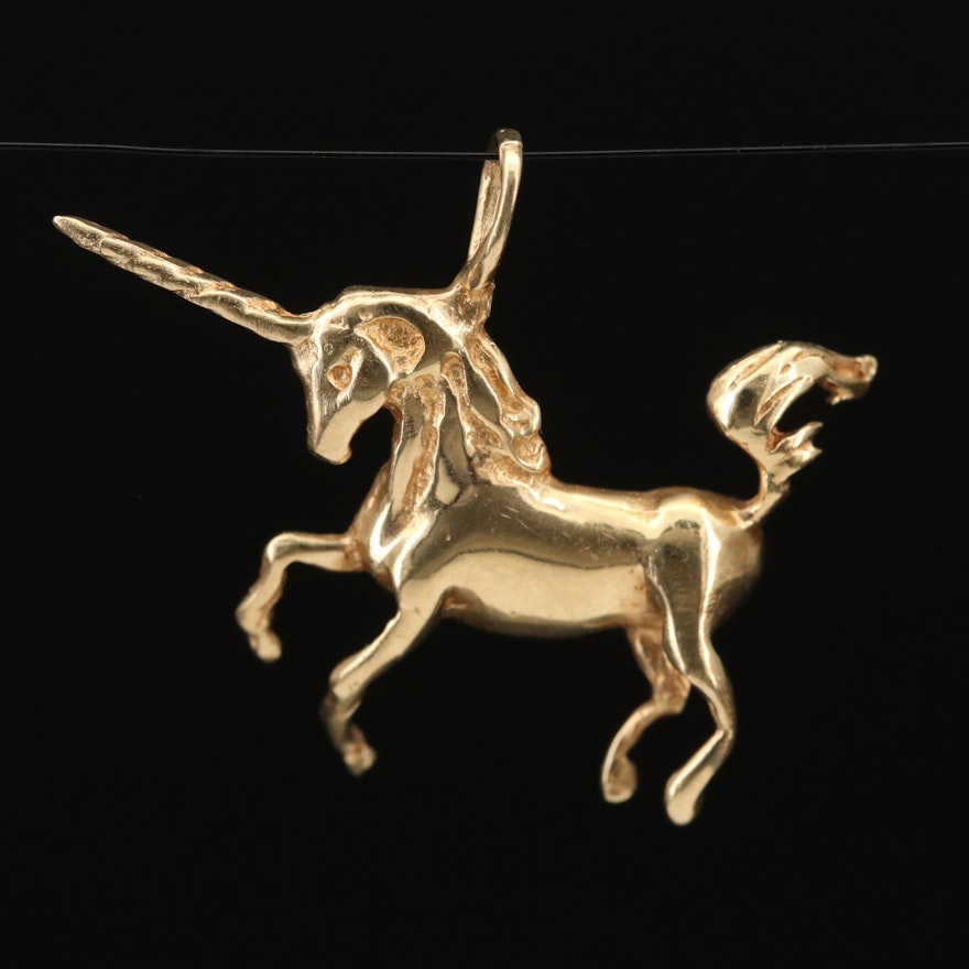 14K Unicorn Pendant