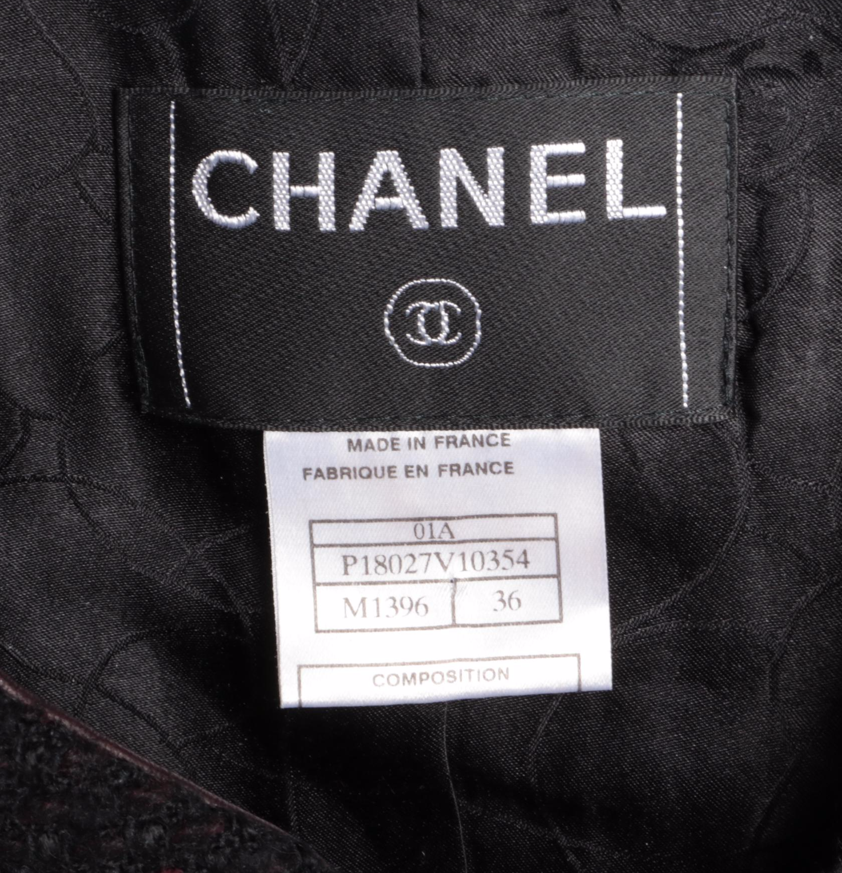 Chanel Black/Dark Red Wool Tweed Jacket
