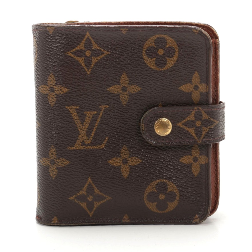 Louis Vuitton Compact Zip Wallet in Monogram Canvas and Leather