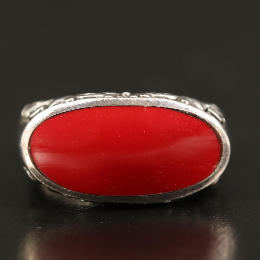 Sterling Faux Coral Bar Ring