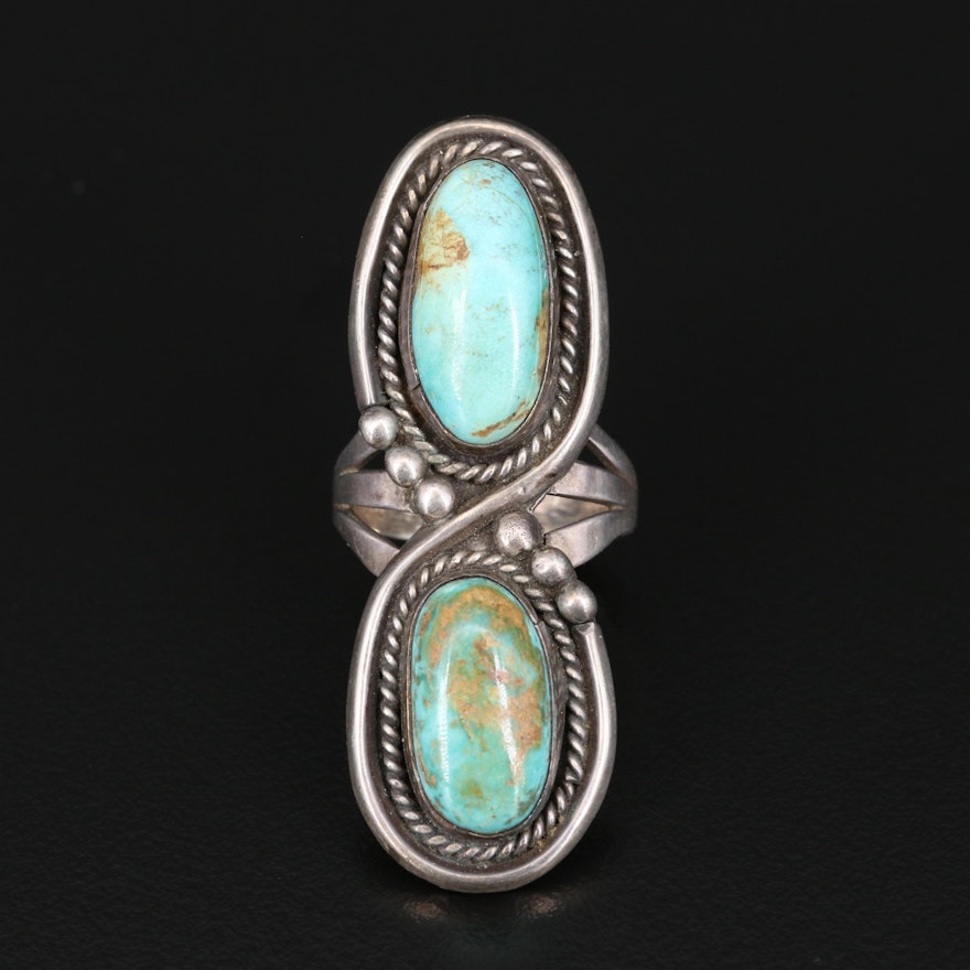Western Sterling Silver Turquoise Ring