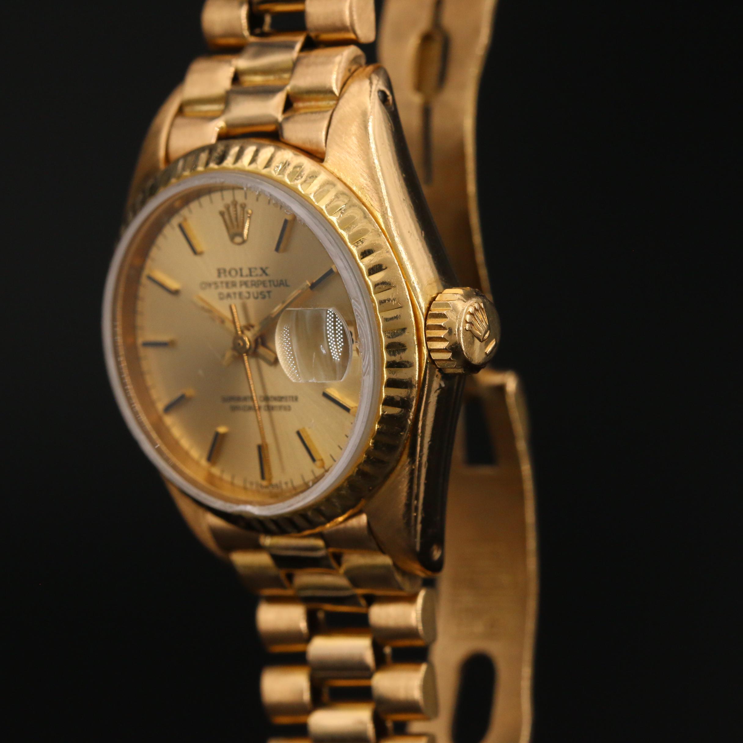 1982 Rolex Datejust President 18K Gold Automatic Watch