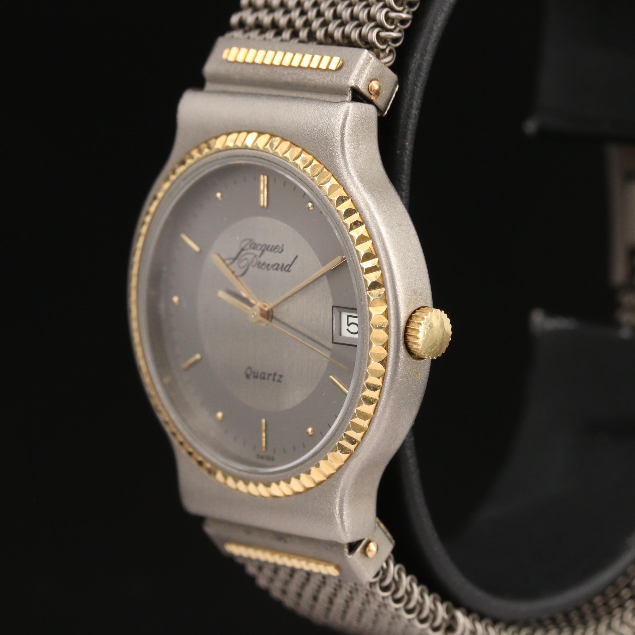 Jacques Prevard 18K Gold and Titanium Quartz Wrsitwatch
