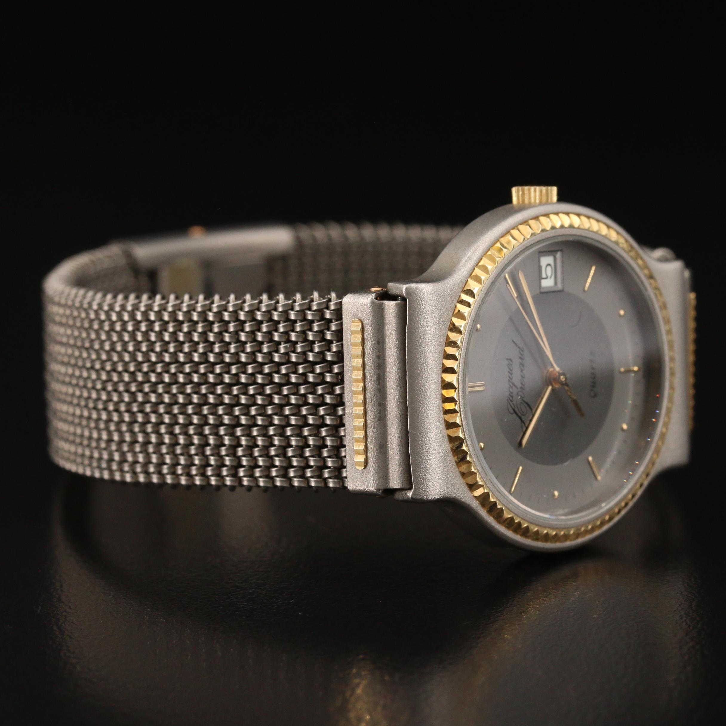 Jacques Prevard 18K Gold and Titanium Quartz Wrsitwatch