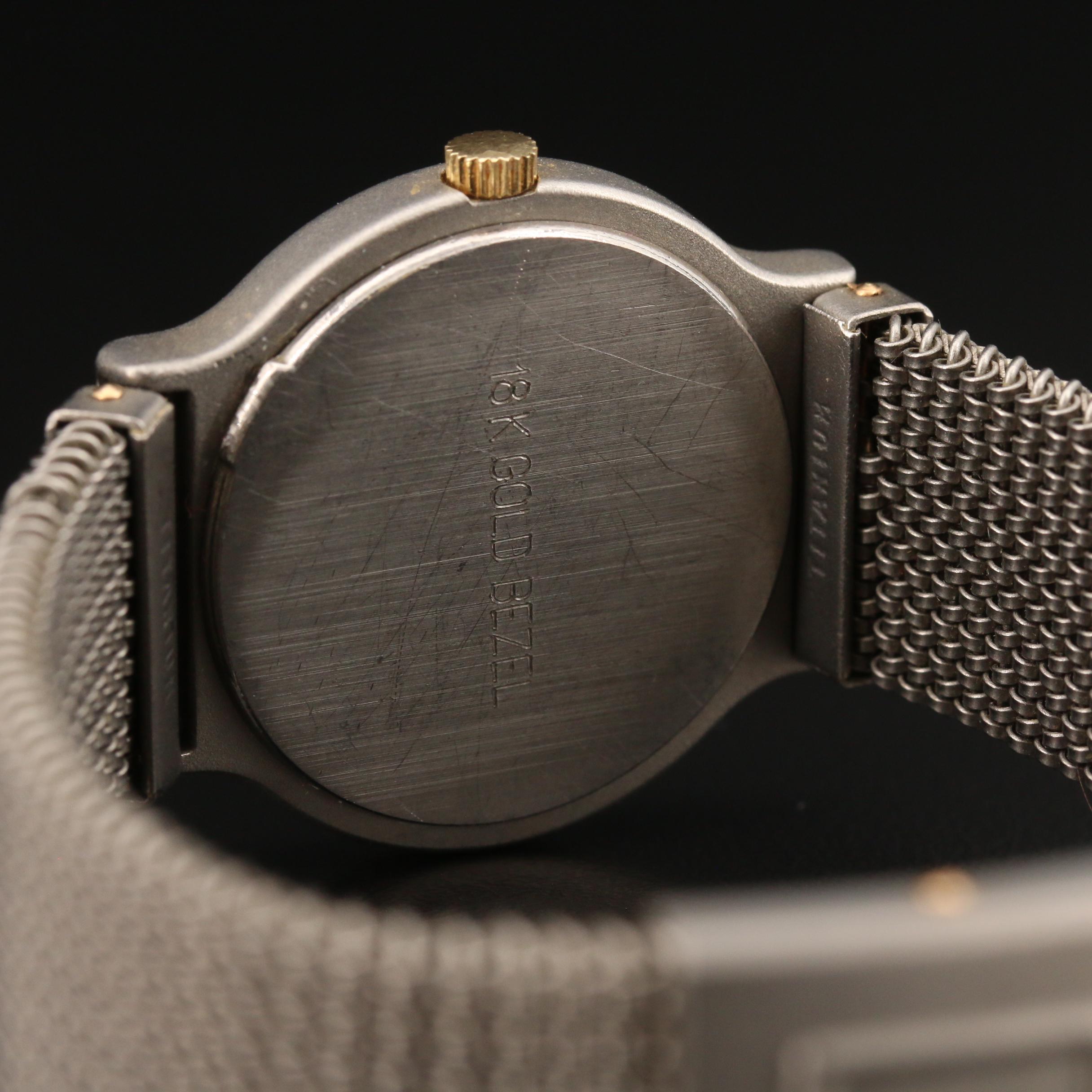 Jacques Prevard 18K Gold and Titanium Quartz Wrsitwatch