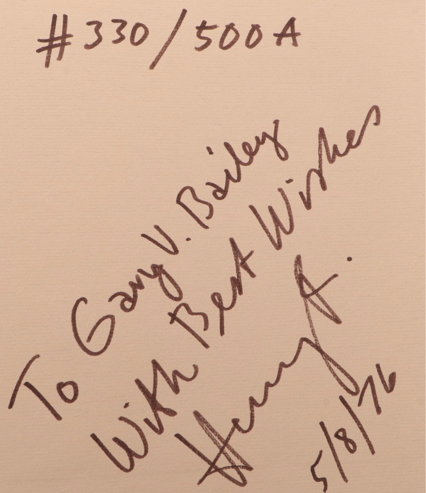 Signed "The Survivors" and "Mercedes for the Road" by Henry Rasmussen