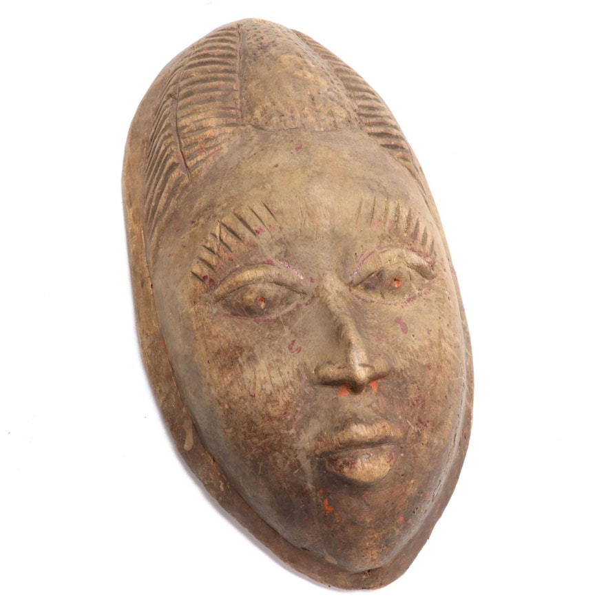Benin Style Decorative Wood Mask, West Africa