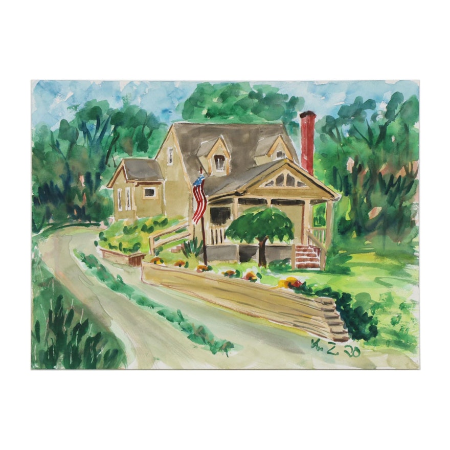 Kathleen Zimbicki Watercolor Painting "Rennerdale House Seller," 2020