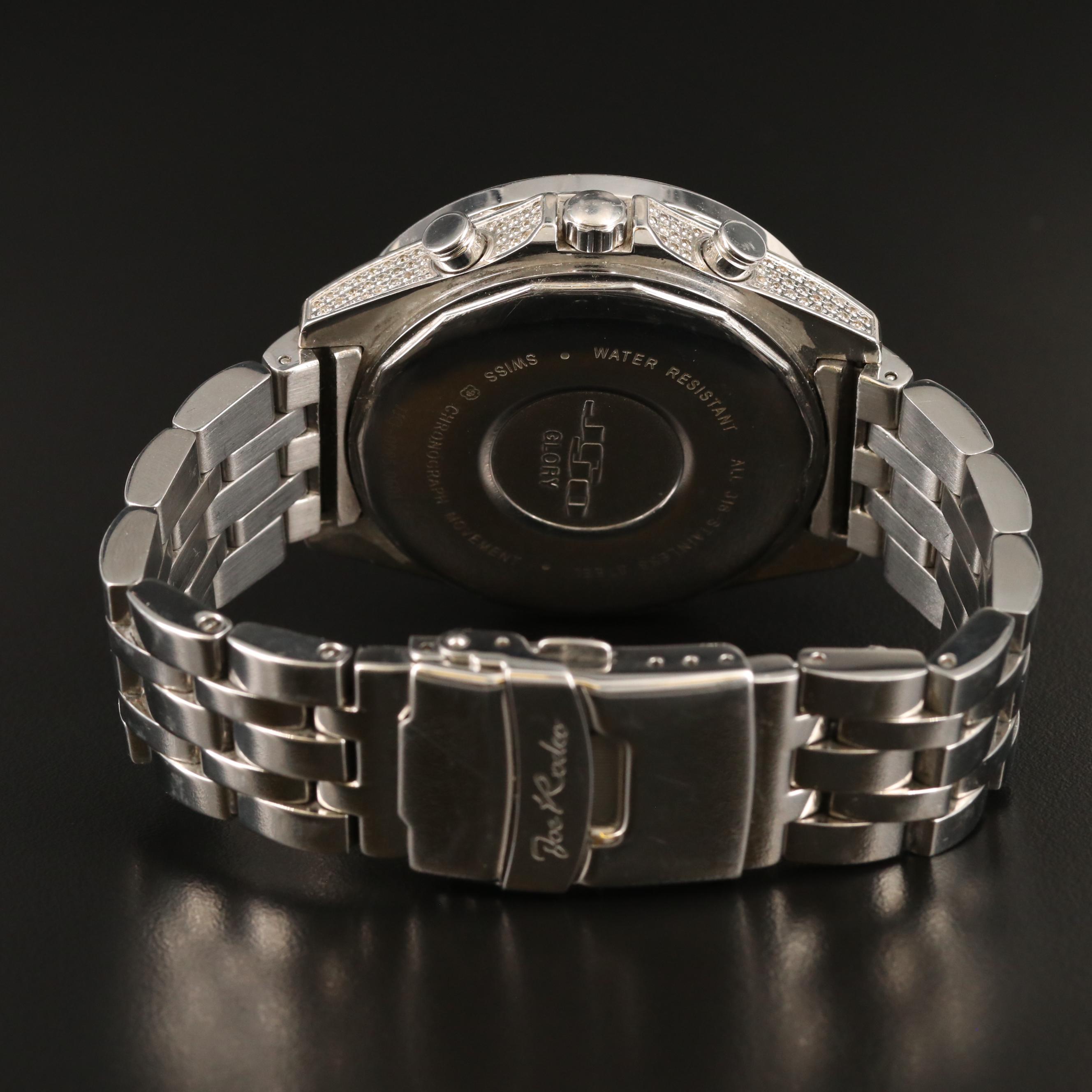 Joe Rodeo Jojo 2.25 CTW Diamond Chronograph Stainless Steel Watch