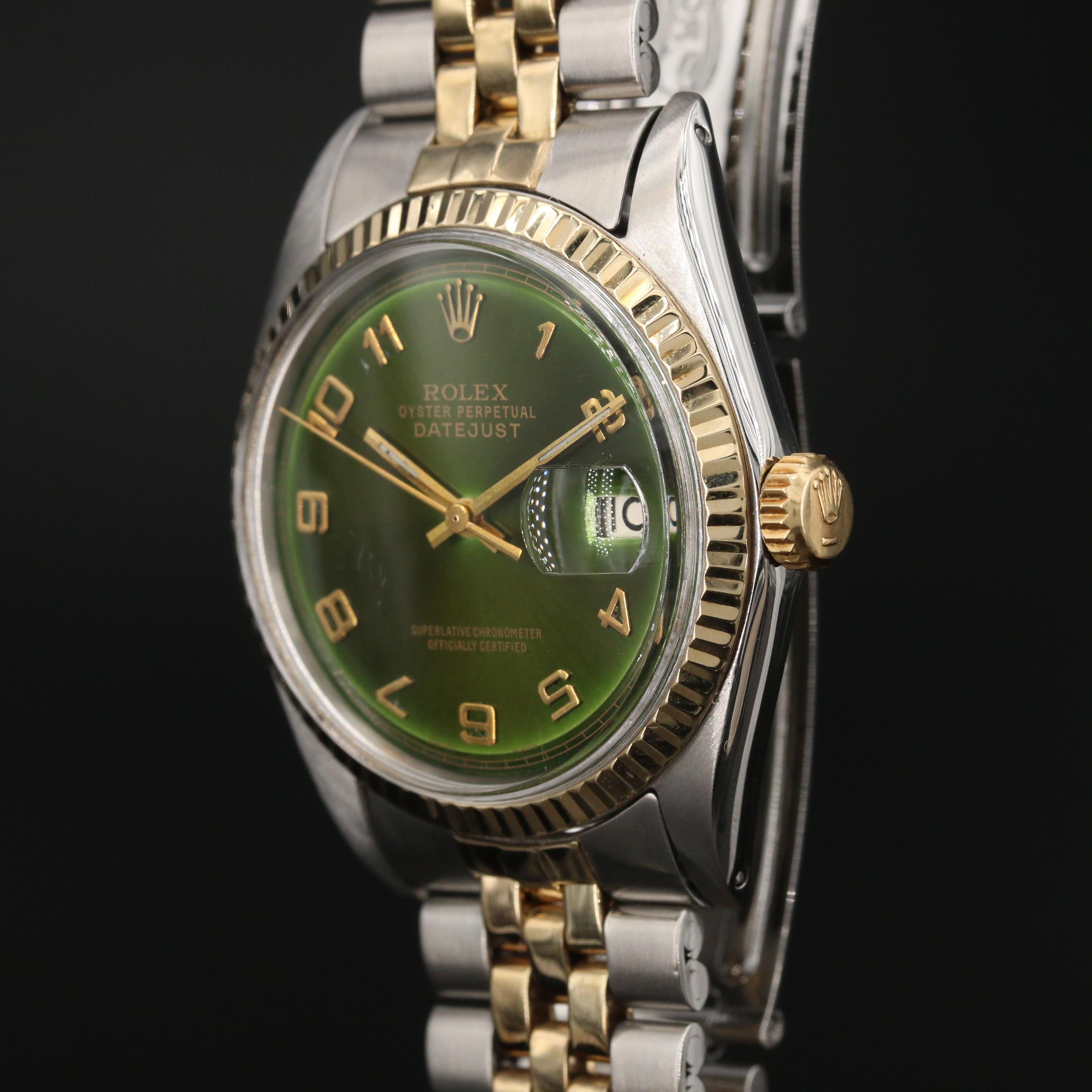 1969 Rolex Datejust 1601 Stainless Steel and 18K Gold Automatic Watch