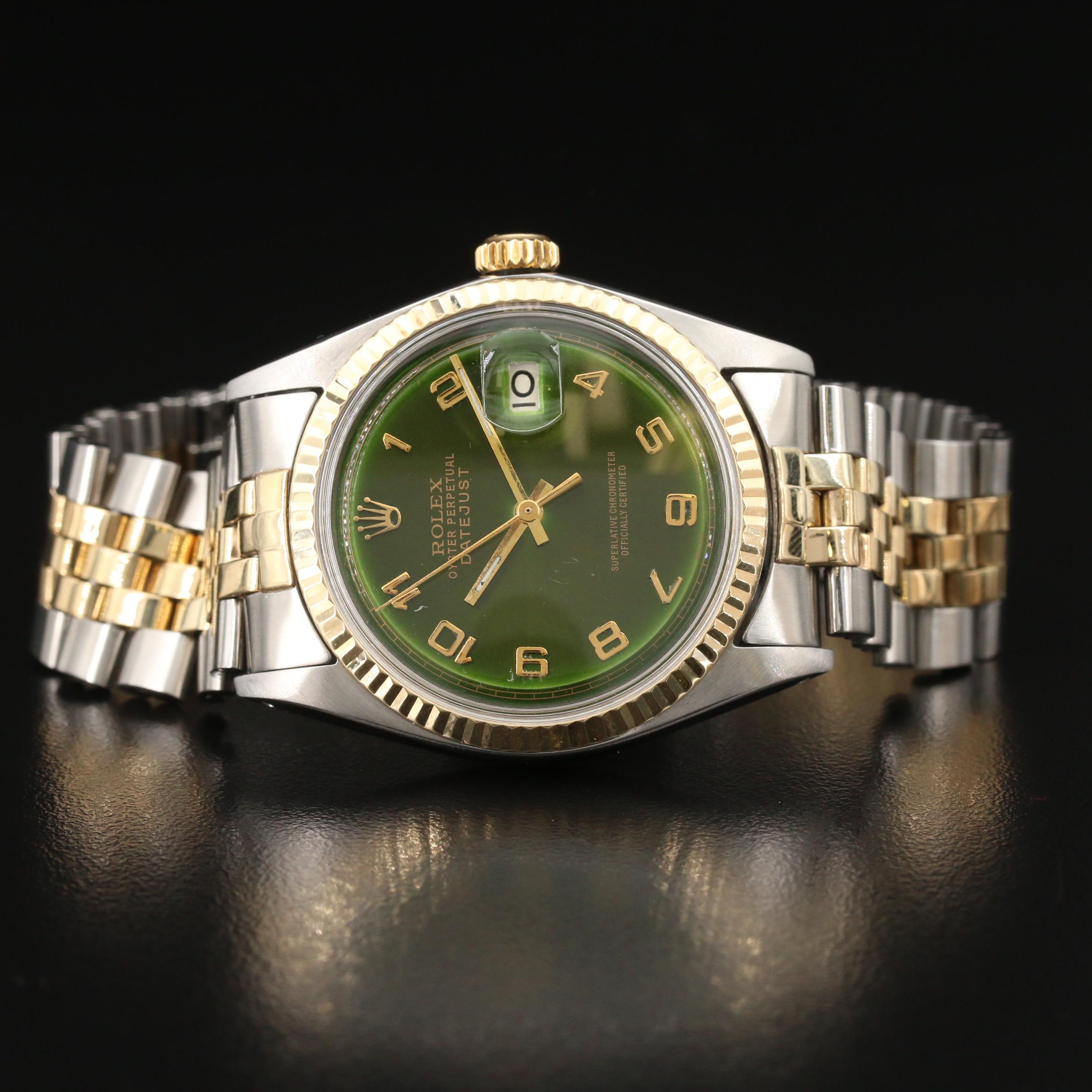 1969 Rolex Datejust 1601 Stainless Steel and 18K Gold Automatic Watch