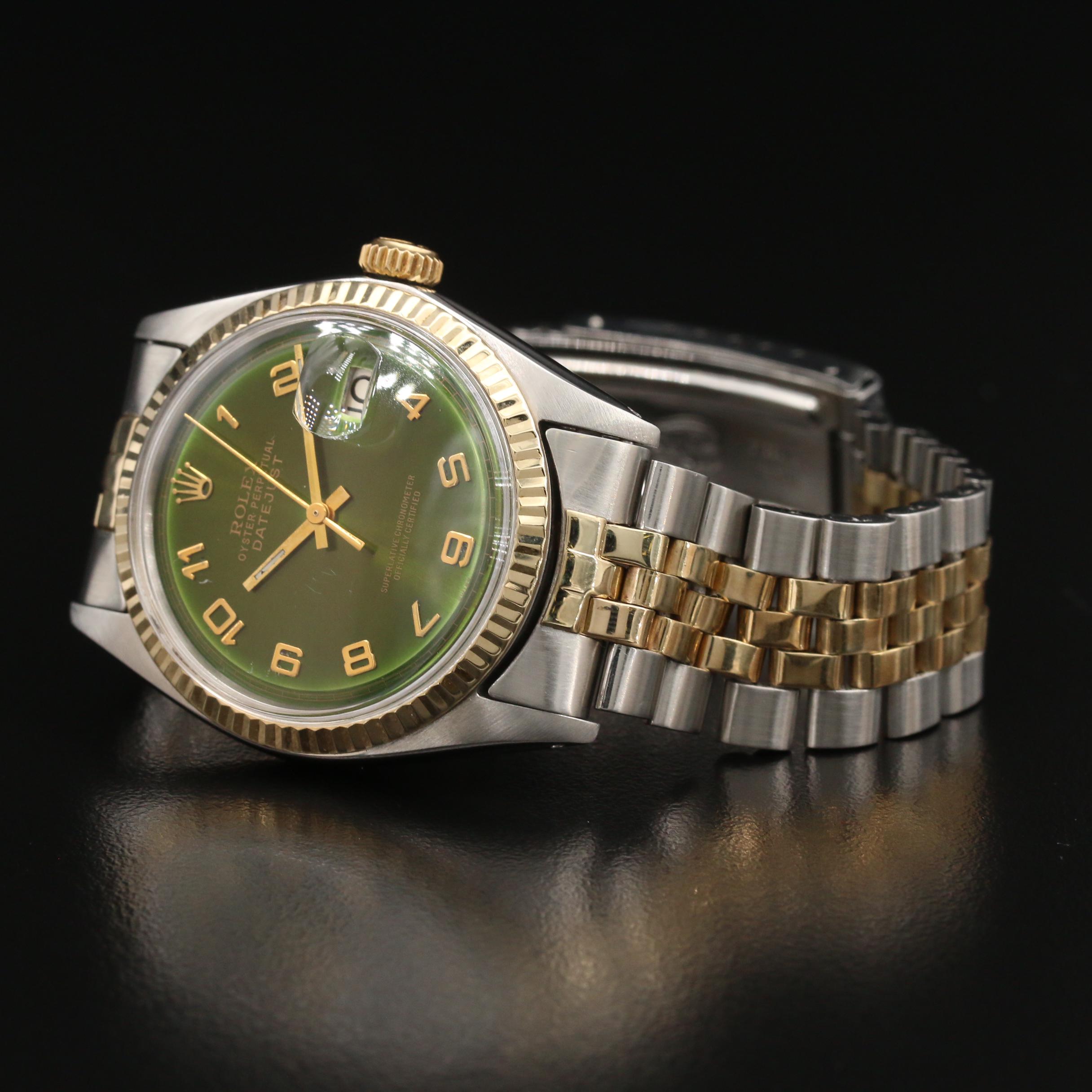 1969 Rolex Datejust 1601 Stainless Steel and 18K Gold Automatic Watch