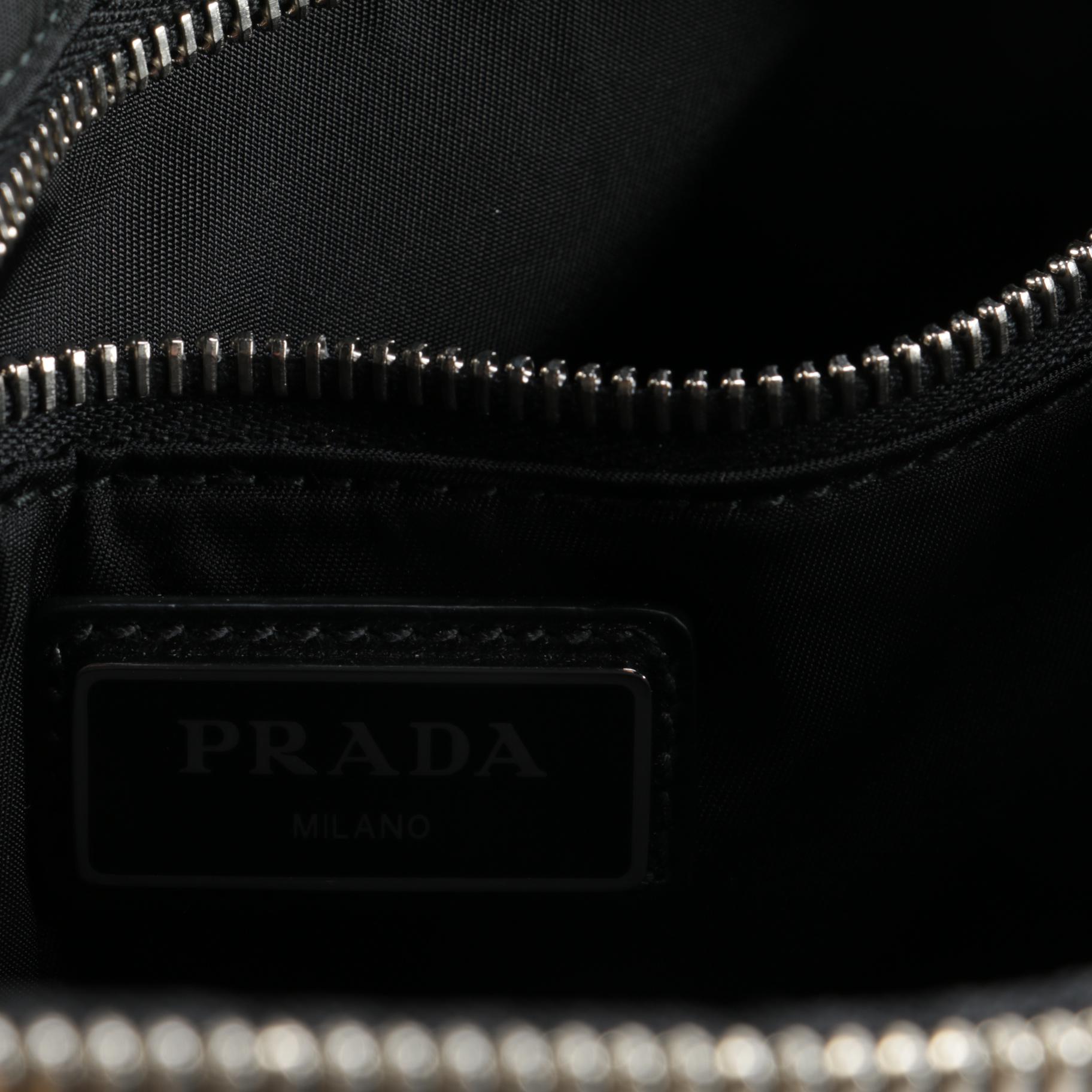 Prada Logo Black Nylon Messenger Bag