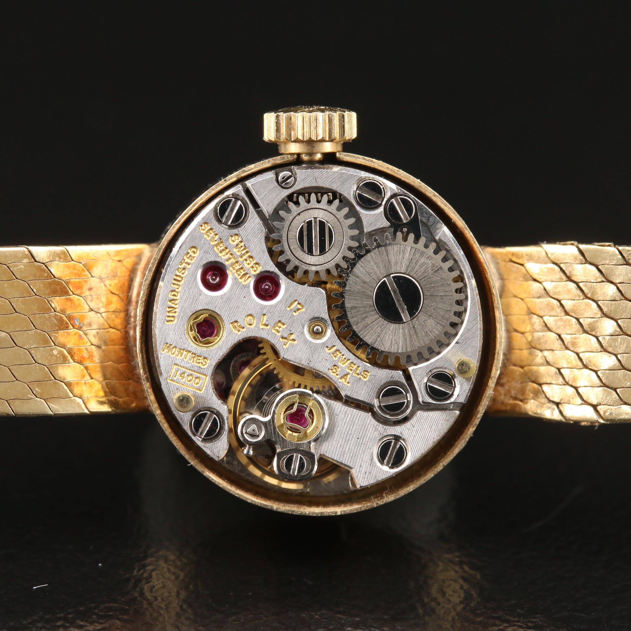 Vintage Rolex 14K Yellow Gold Stem Wind Watch