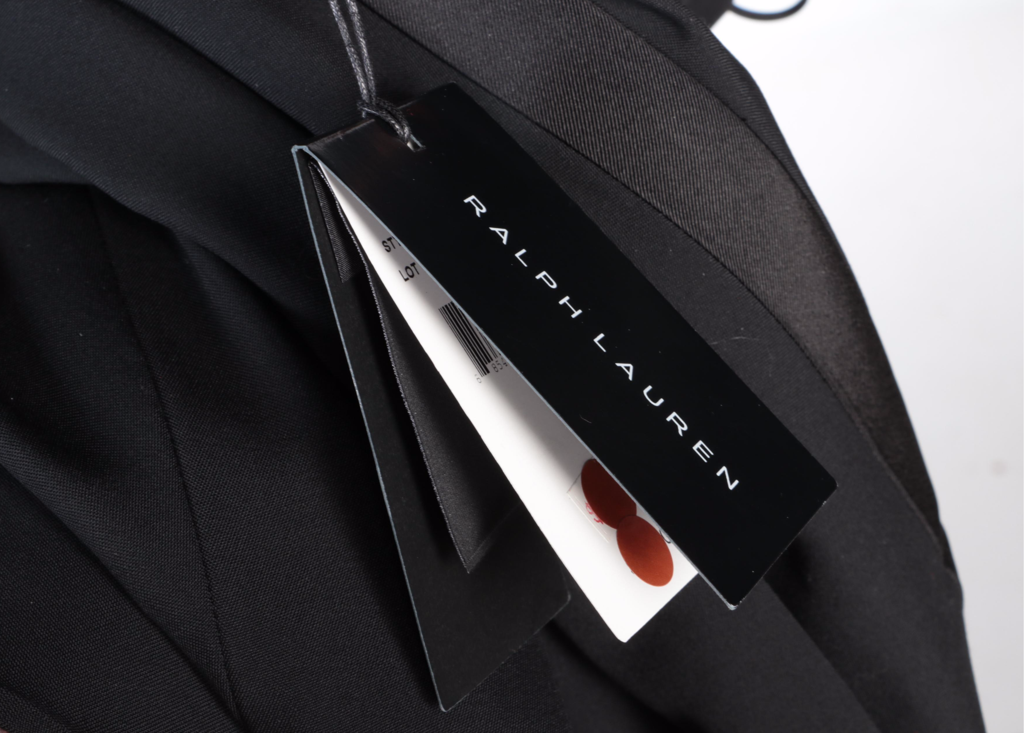 Ralph Lauren Black Label Wool Double-Breasted and Tuxedo Stripe Pantsuit