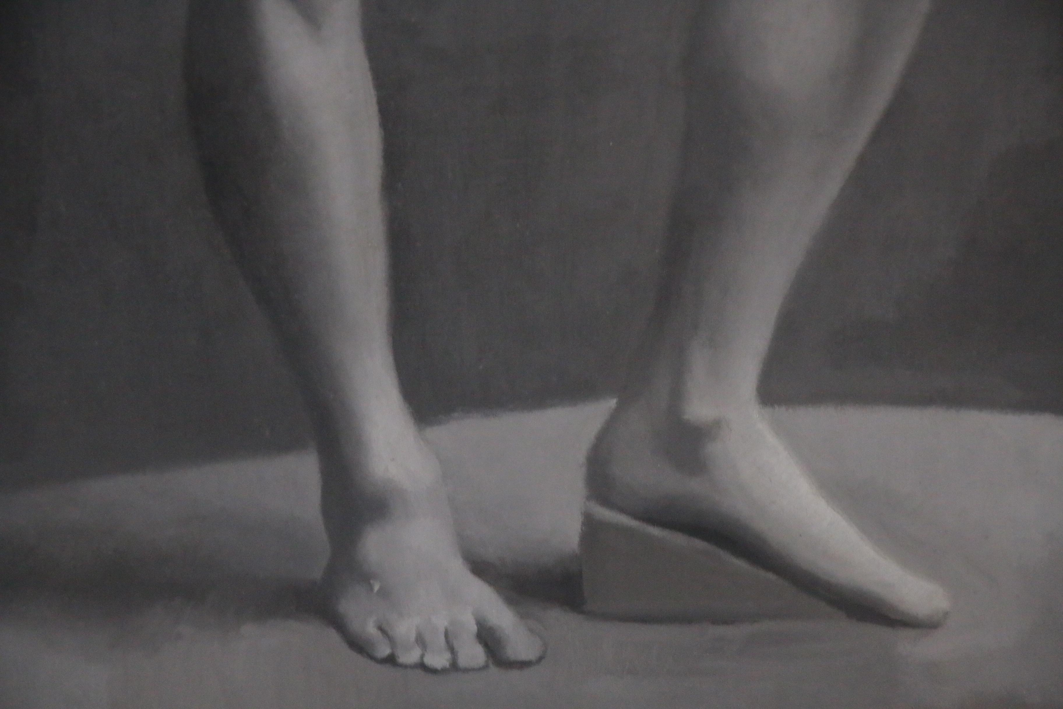Monochrome Oil Painting of Male Nude, 21st Century