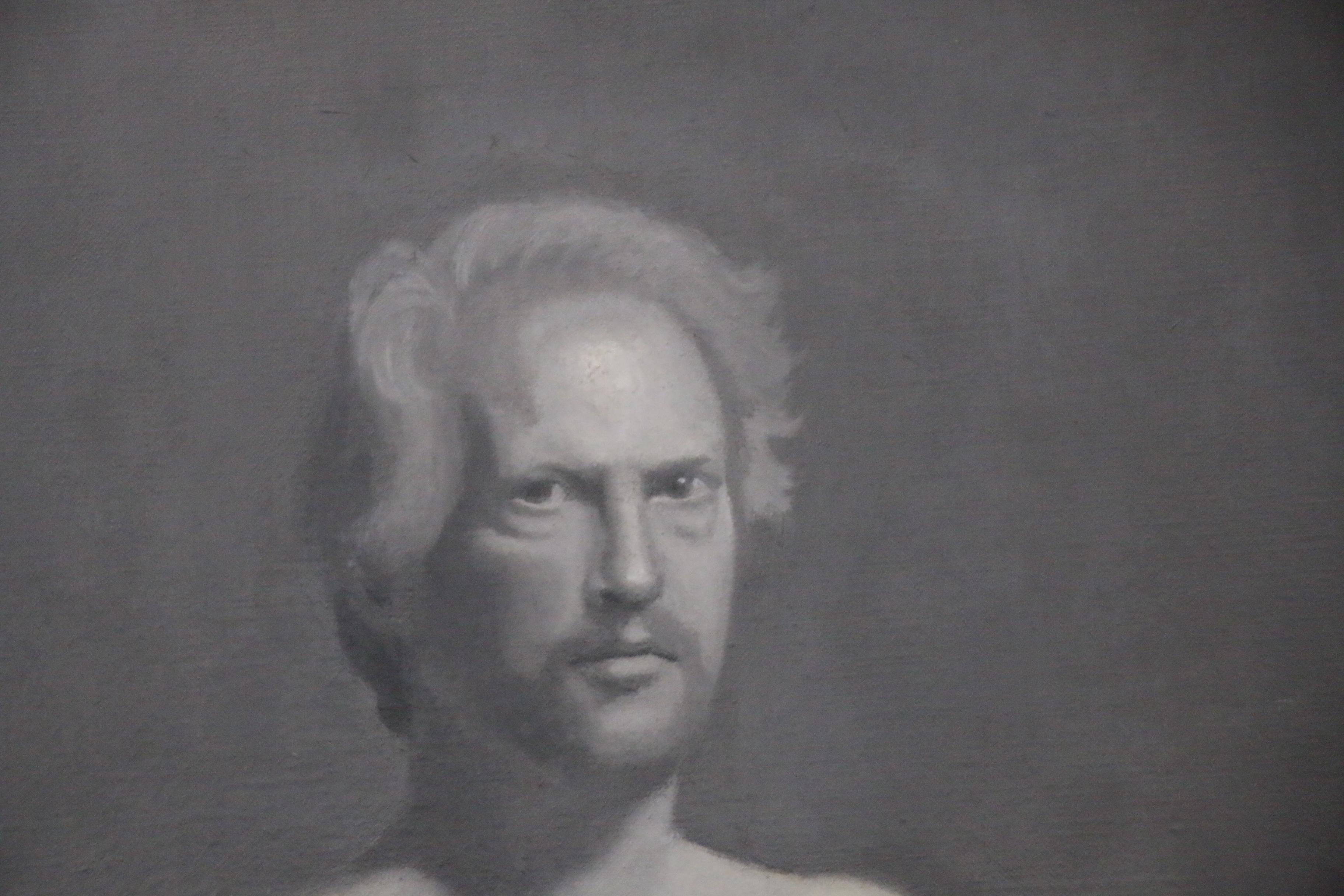 Monochrome Oil Painting of Male Nude, 21st Century