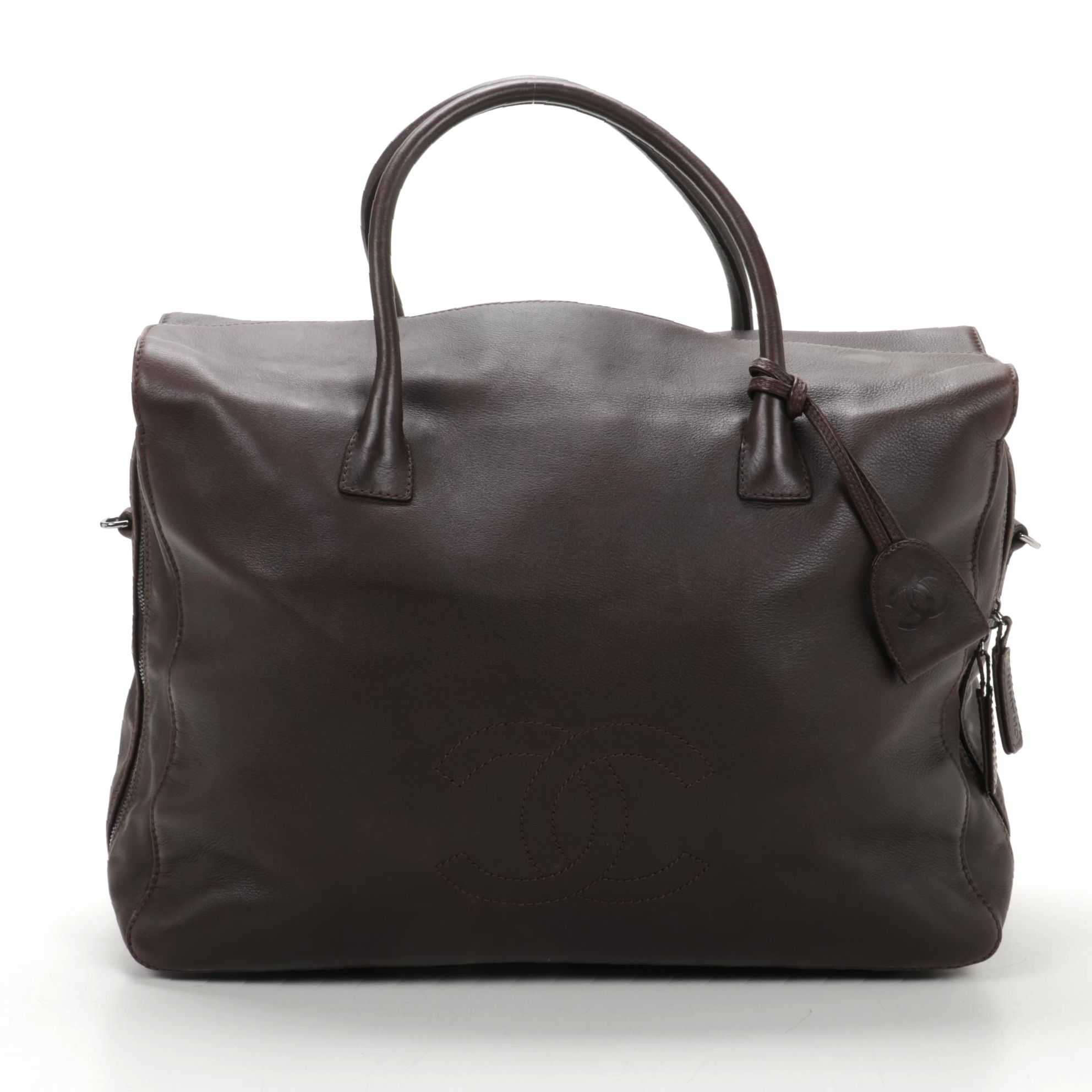 Chanel Large Timeless Convertible Duffel Bag in Brown Leather