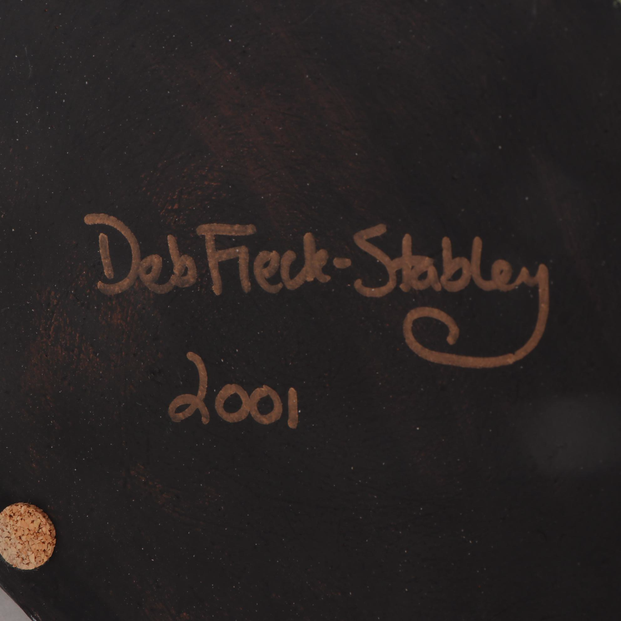 Deb Fleck-Stabley Glazed Terracotta Sculpture of Creature with Tea, 2001