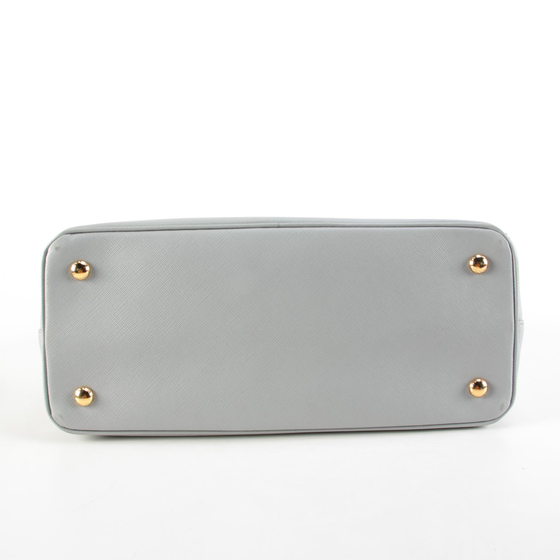 Prada Galleria Two-Way Tote in Gray Saffiano Leather