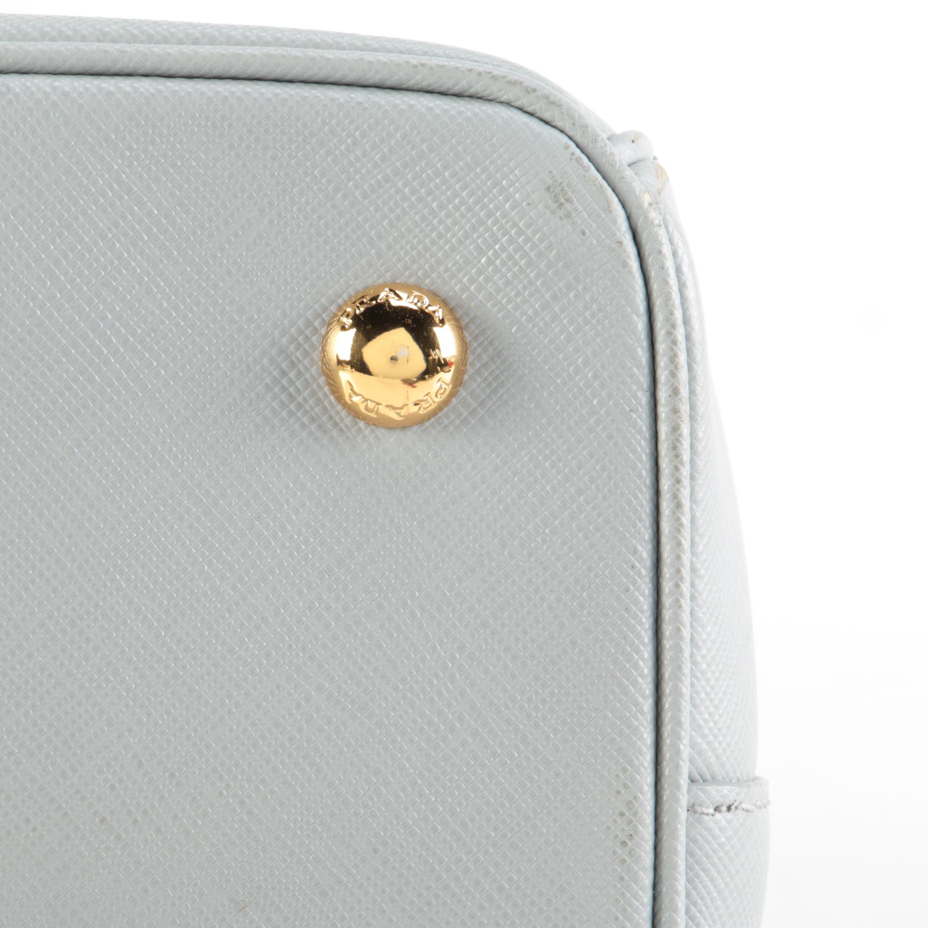 Prada Galleria Two-Way Tote in Gray Saffiano Leather