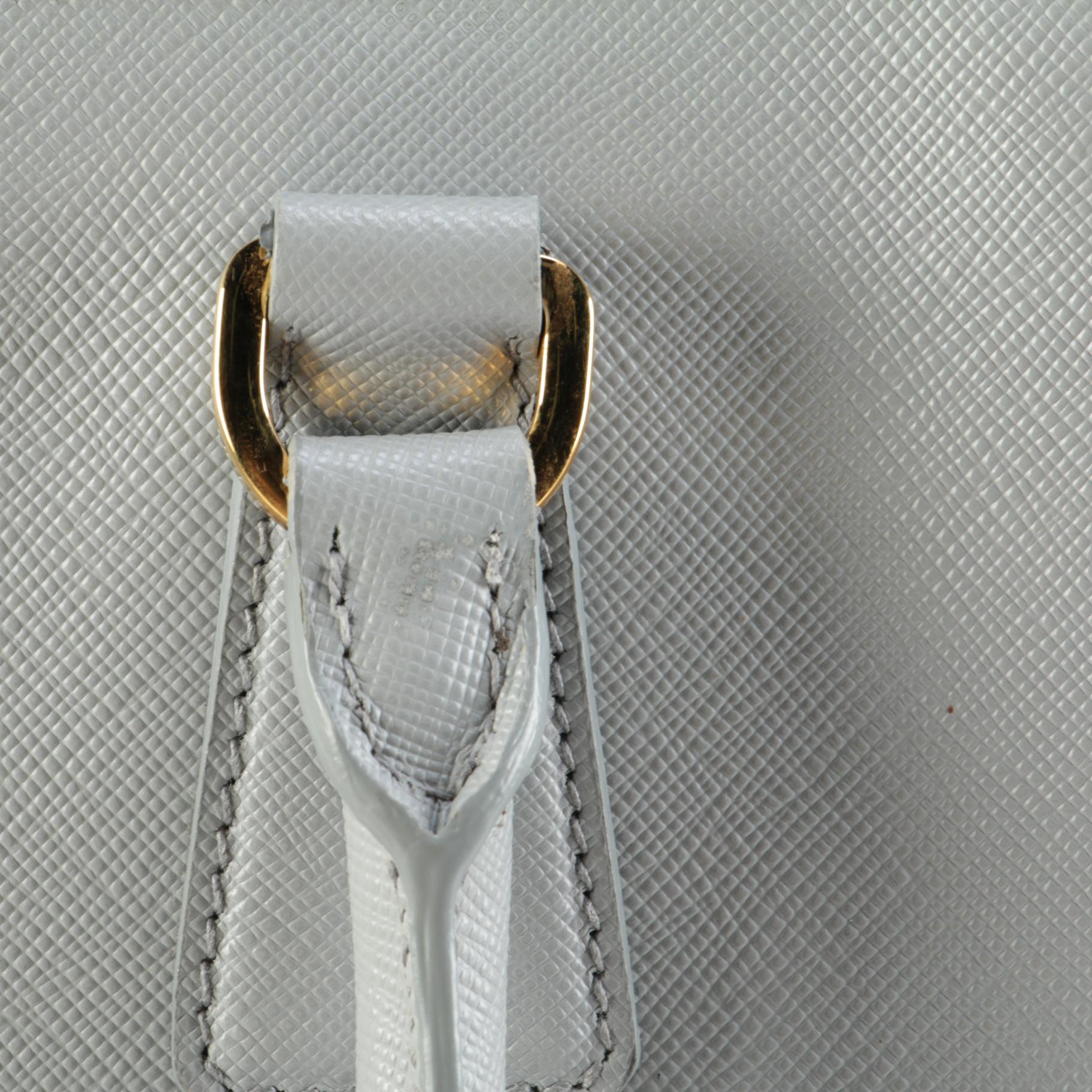 Prada Galleria Two-Way Tote in Gray Saffiano Leather