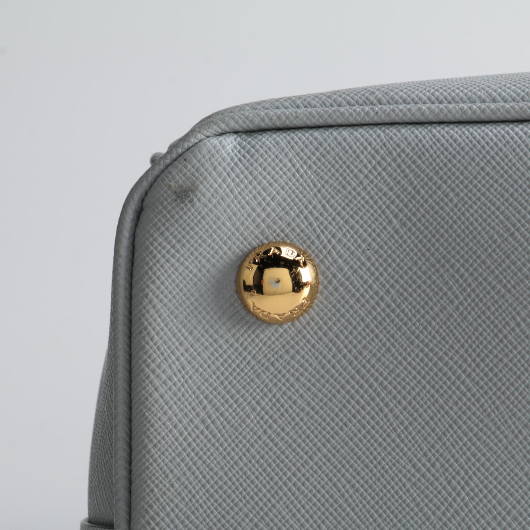 Prada Galleria Two-Way Tote in Gray Saffiano Leather