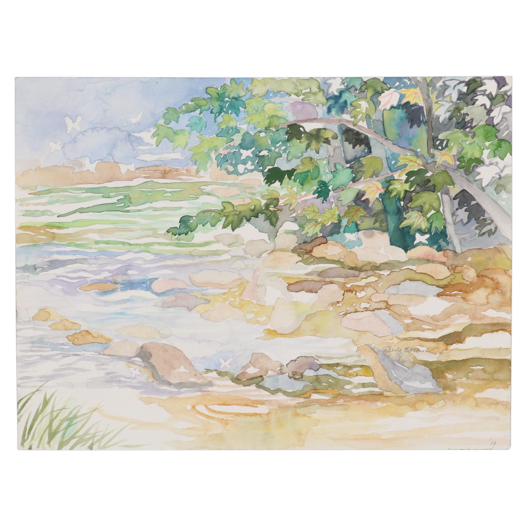 Sheila Bonser Landscape Watercolor Painting, 2010