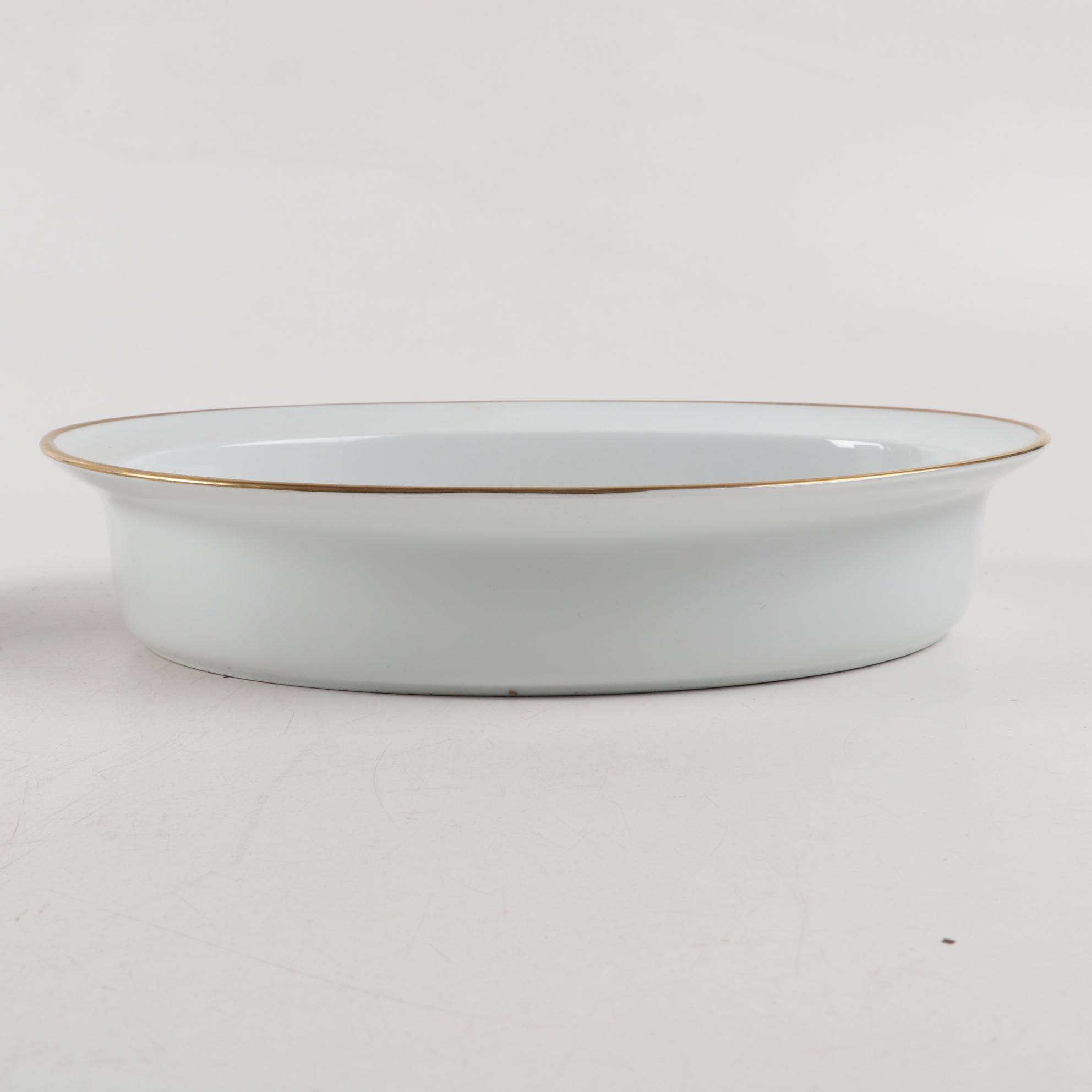 Royal Worcester "Evesham" Porcelain Serving Bowls and Floral Motif Casserole