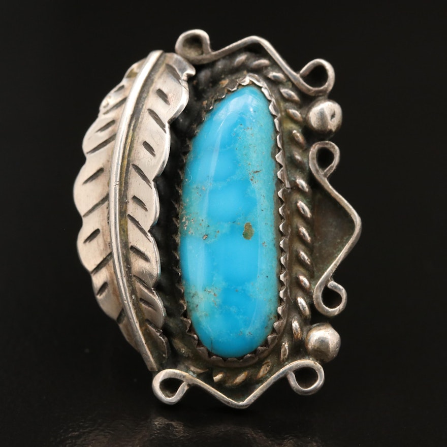 Southwestern Style Sterling Silver Turquoise Ring