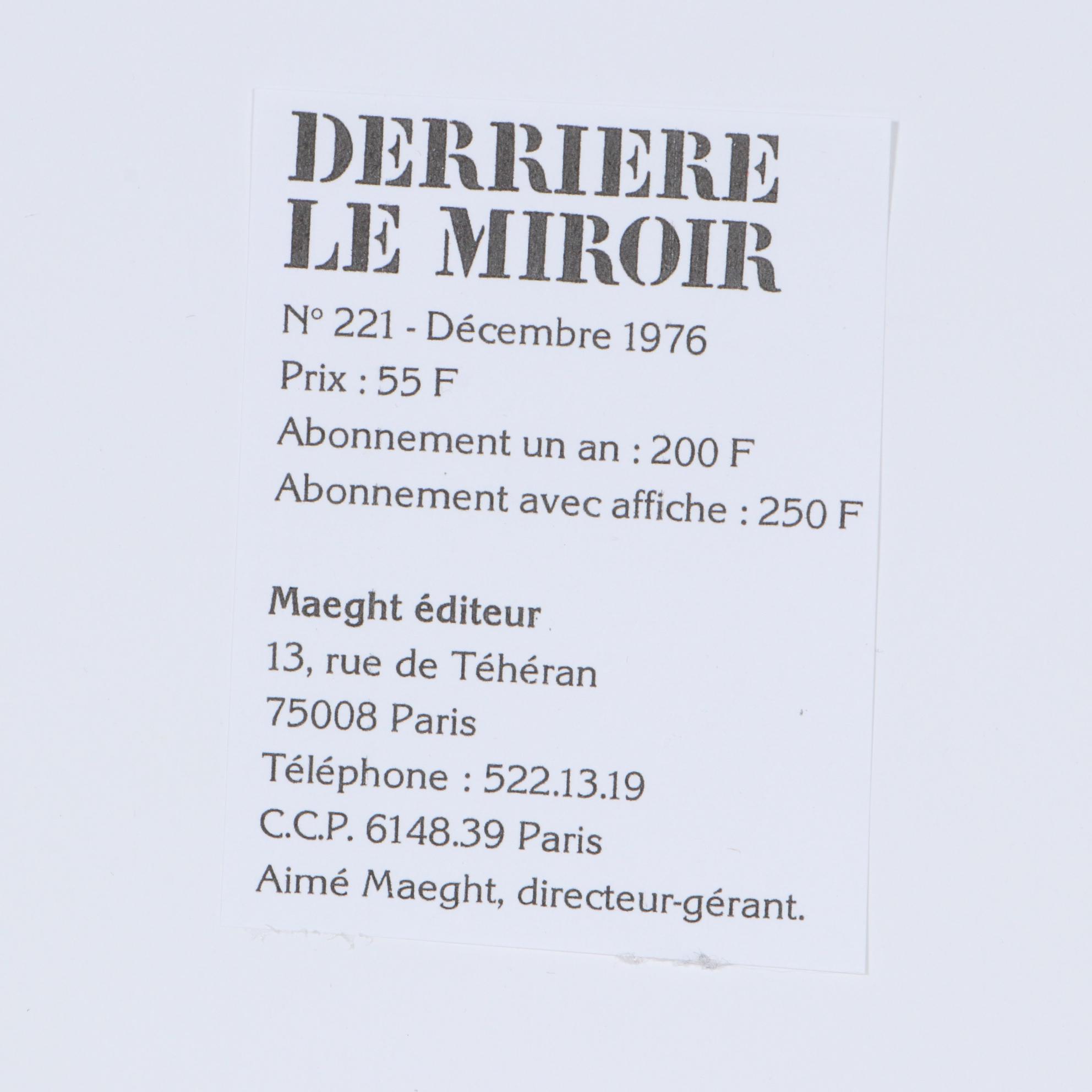 Alexander Calder Color Lithograph for "Derrière le Miroir," 1976