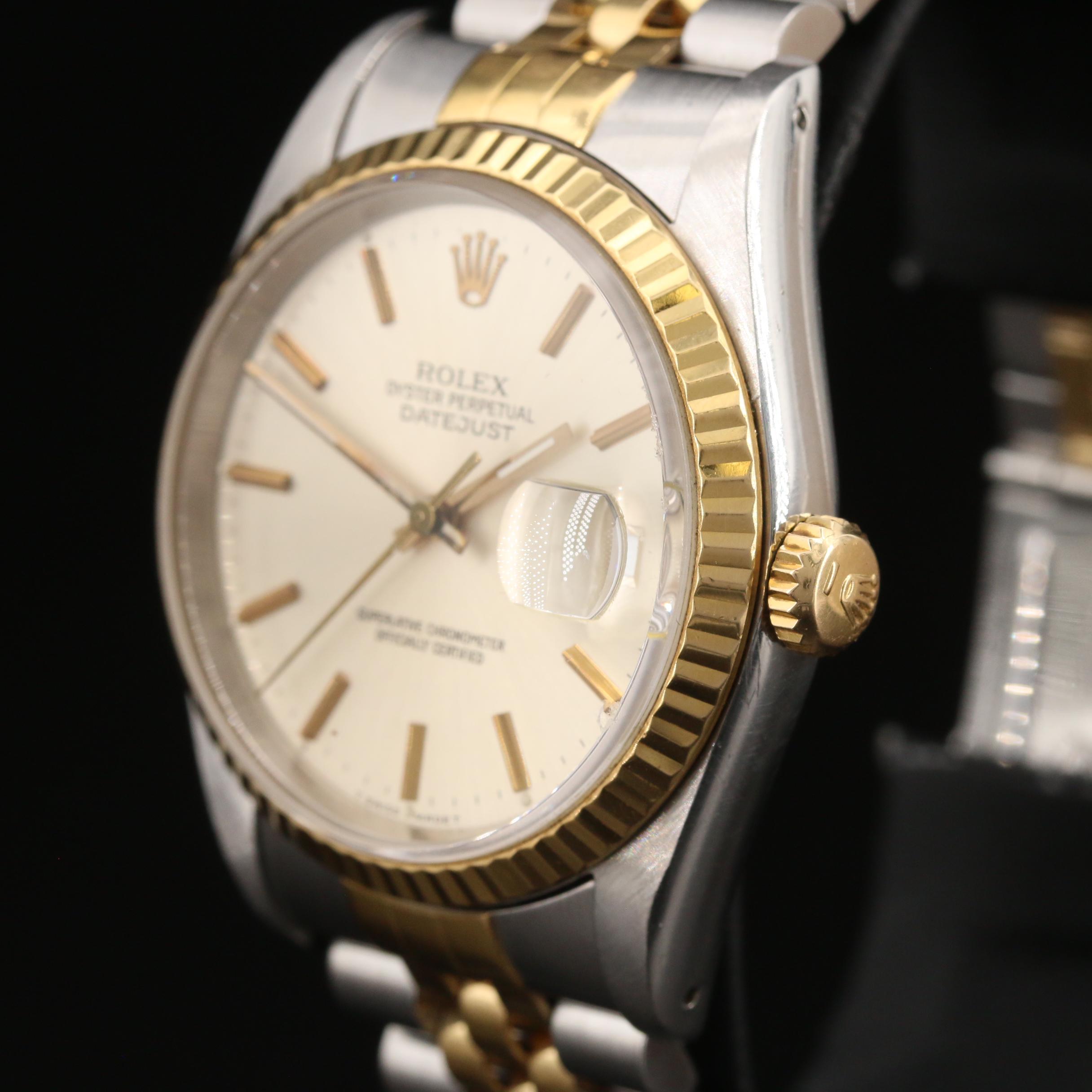1988 Rolex Datejust 18K Gold and Stainless Steel Automatic Watch