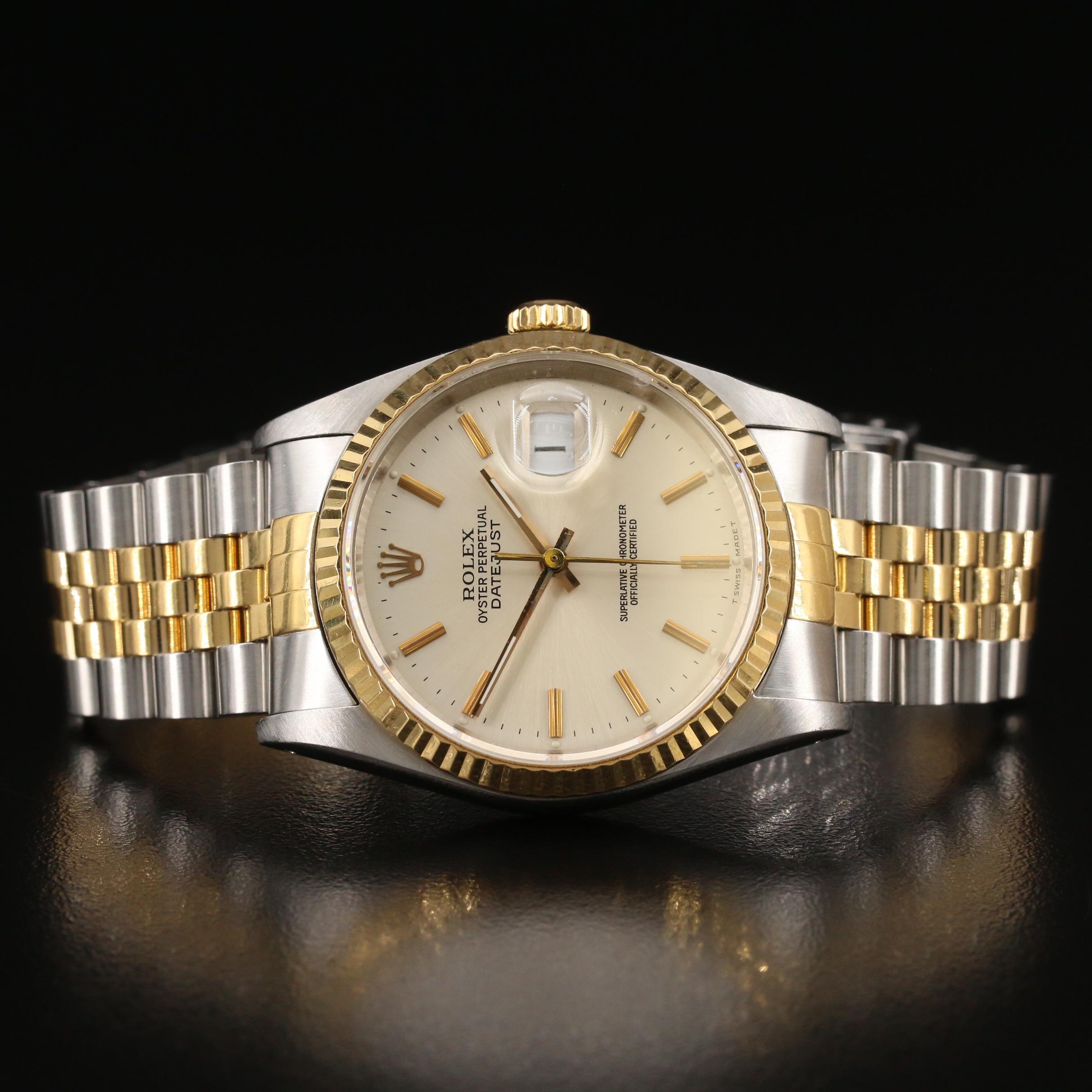 1988 Rolex Datejust 18K Gold and Stainless Steel Automatic Watch