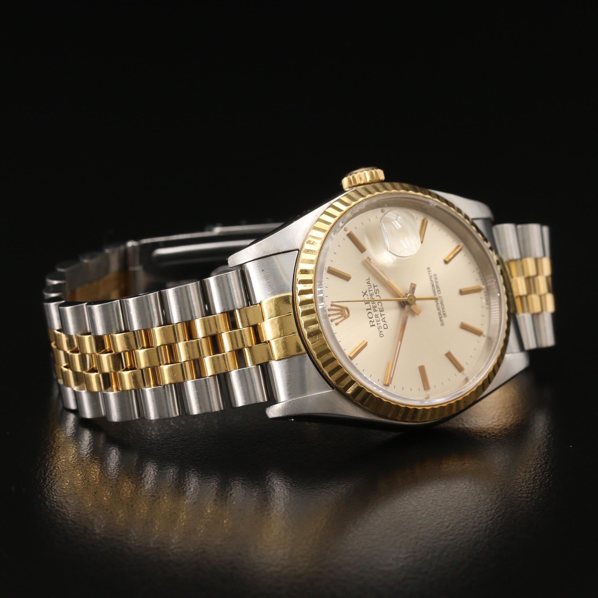 1988 Rolex Datejust 18K Gold and Stainless Steel Automatic Watch
